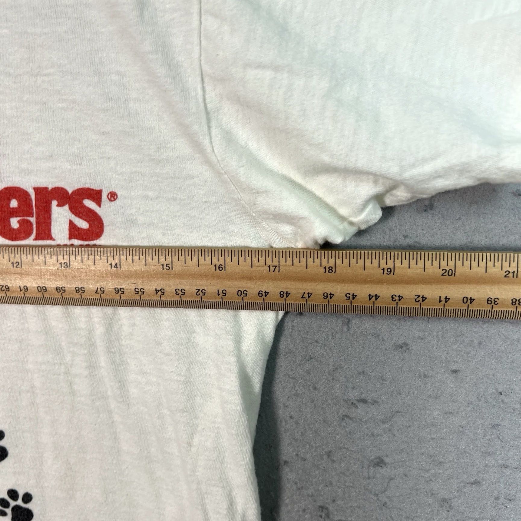 Fruit Of The Loom VINTAGE 80s Gaines Paws For Gaines Burgers Graphic Tee Adult Small White Mens Size US S / EU 44-46 / 1 - 3 Thumbnail