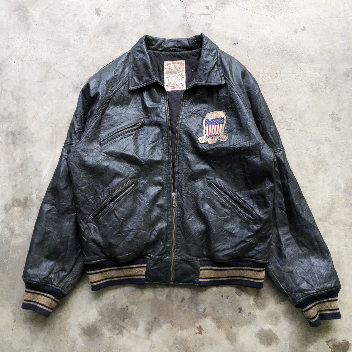 Avirex × Rap Tees 🔥 RARE VINTAGE ICON AVIREX VARSITY LEATHER JACKET Size US L / EU 52-54 / 3 - 5 Thumbnail