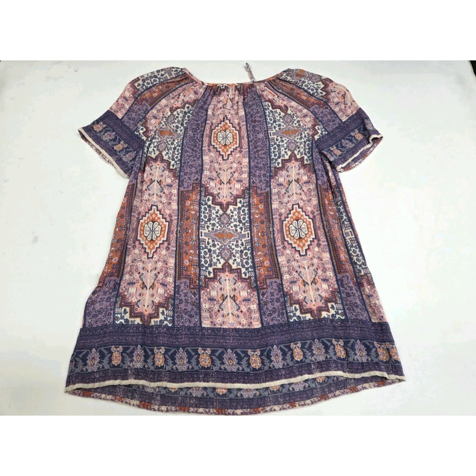 Lucky Brand Lucky Brand Womens Short Sleeve Front Tie Floral Blouse XS Multicolor Size XS / US 0-2 / IT 36-38 - 4 Thumbnail