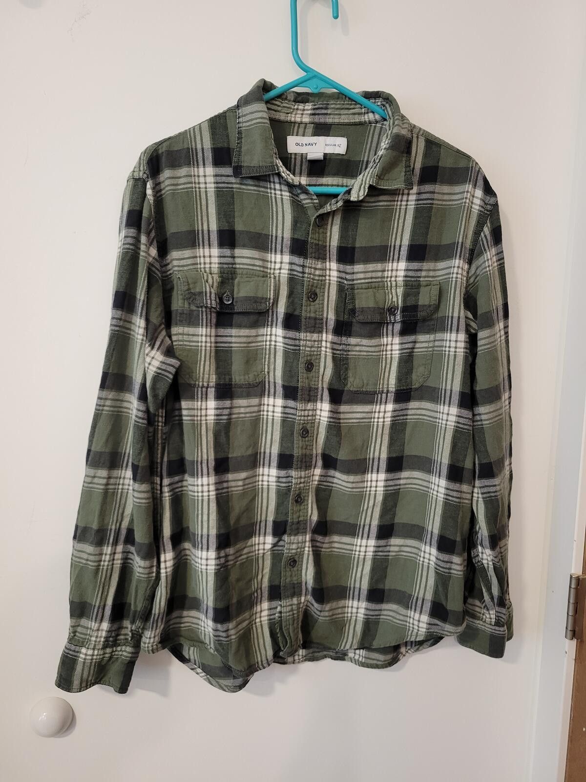 Old Navy Old Navy Green Plaid Button-Up Shirt Large Size L / US 10 / IT 46 - 1 Thumbnail