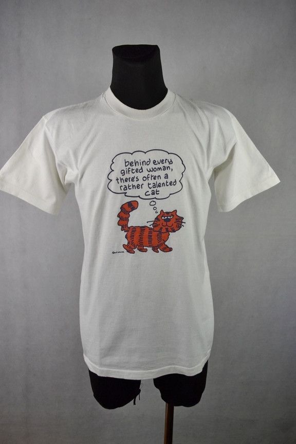Vintage Vintage 90s Humor Cat tee Size US M / EU 48-50 / 2 - 1 Thumbnail