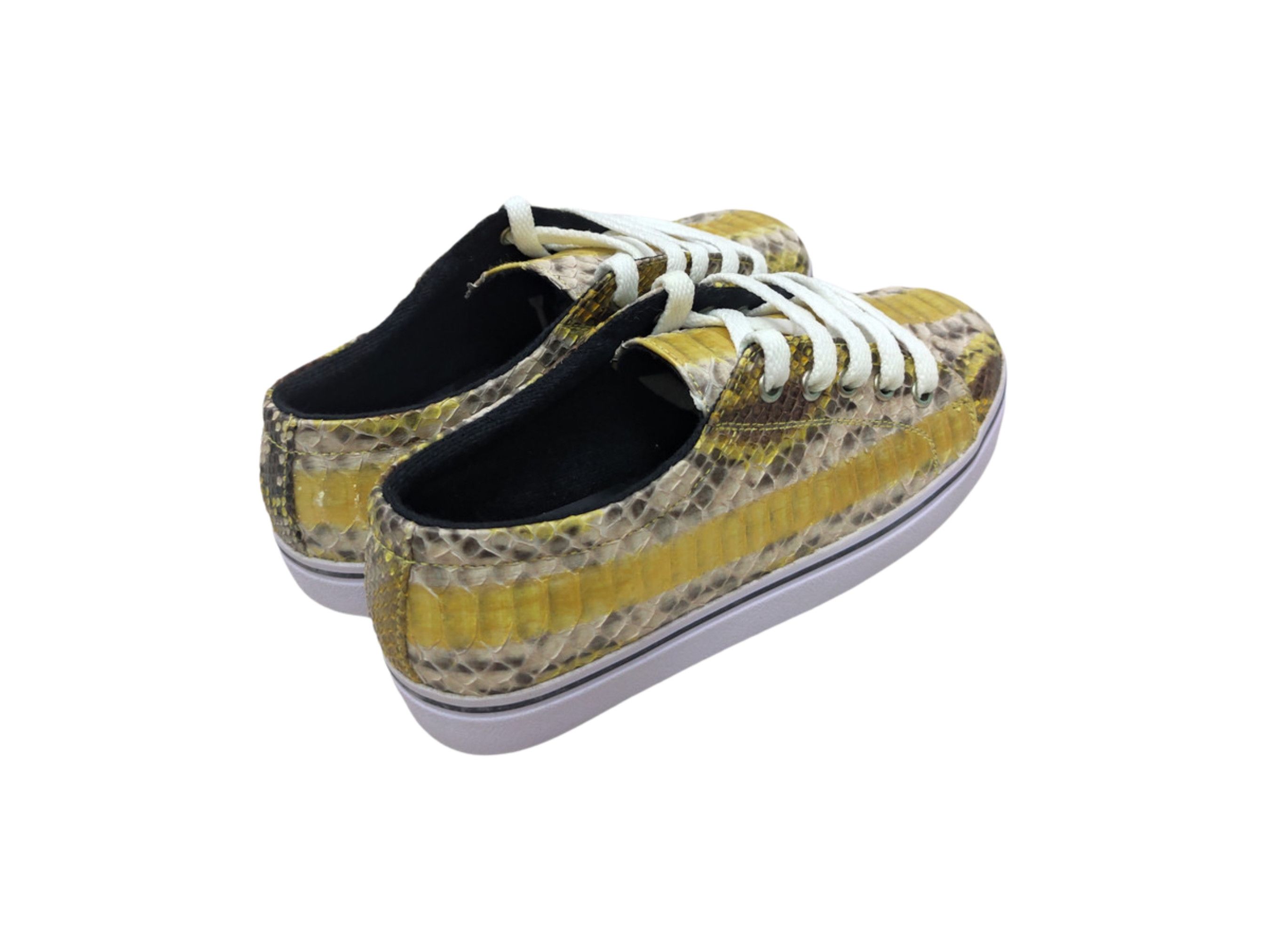 Handmade Multicolor Snakeskin Casual Sneakers Size US 10 / EU 43 - 4 Thumbnail