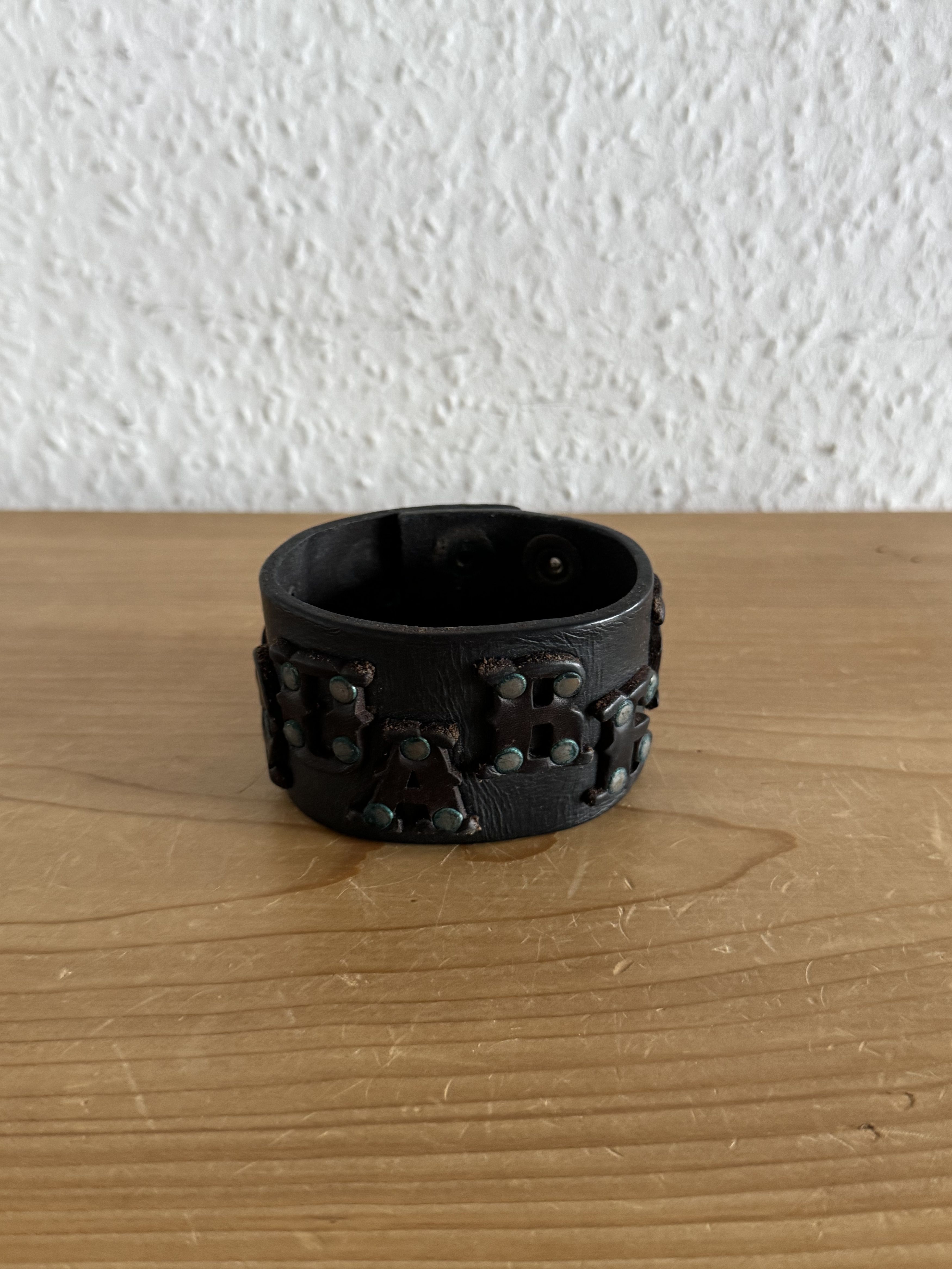 Dsquared2 Studded Logo Leather Cuff Bracelet Size ONE SIZE - 1 Thumbnail