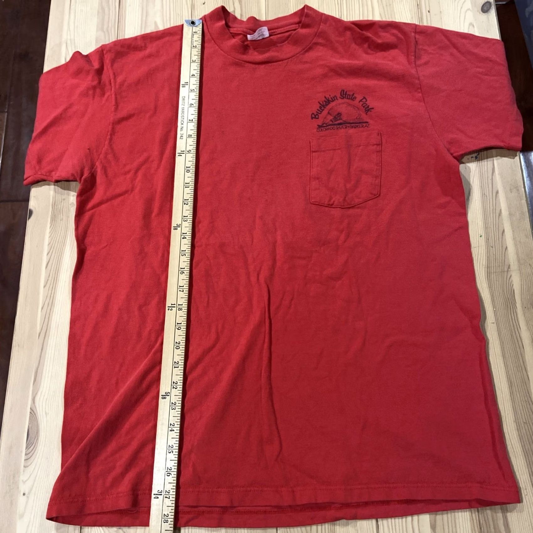Hanes VINTAGE Hanes T-Shirt Shirt XL Men Red I Love My Boat Funny State Park Arizona Buckskin 1990s USA Jet Skiing Beach Graphic Print Size US XL / EU 56 / 4 - 6 Thumbnail