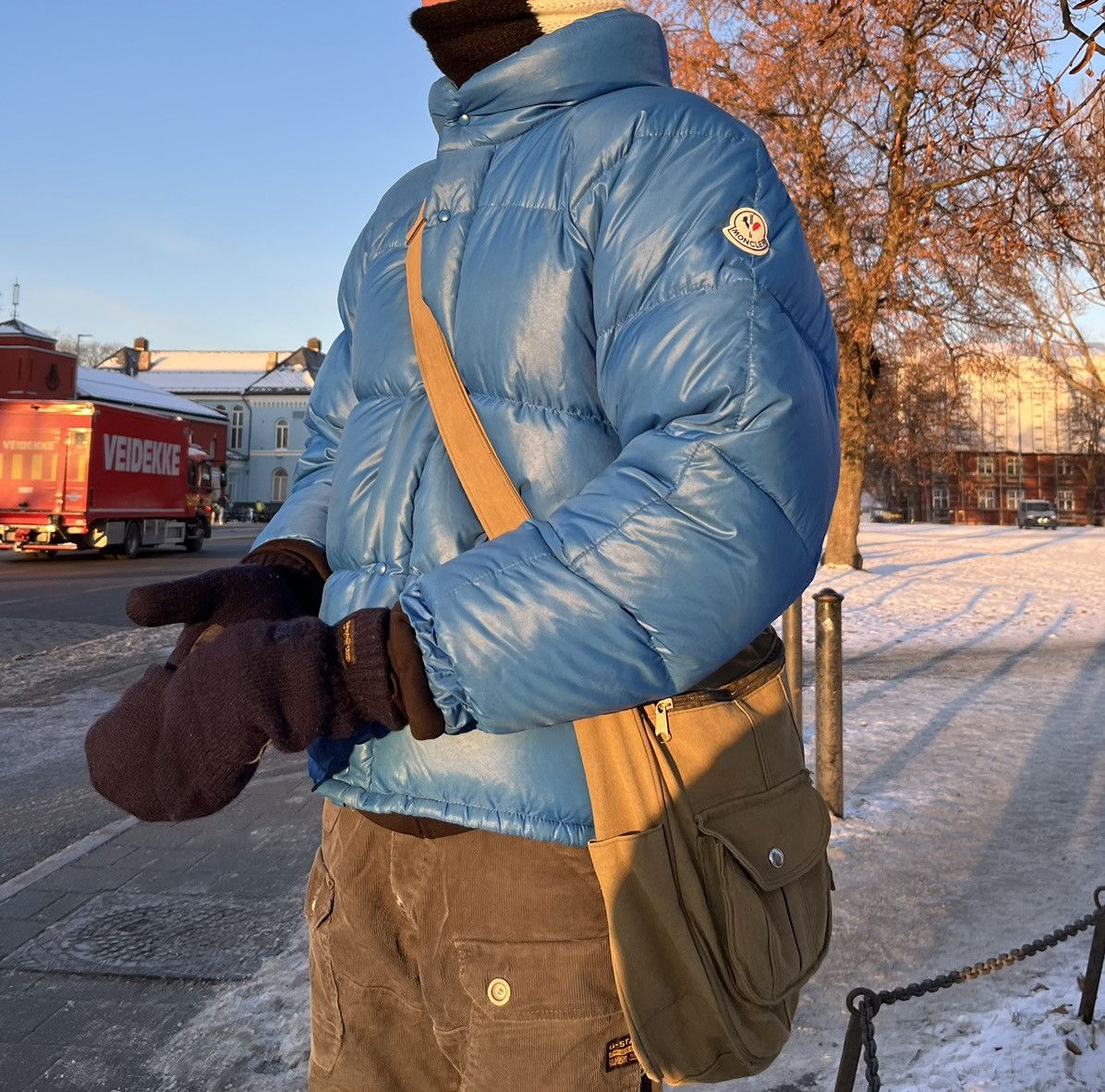 image of Vintage Moncler Down Jacket in Blue, Men's (Size Small)