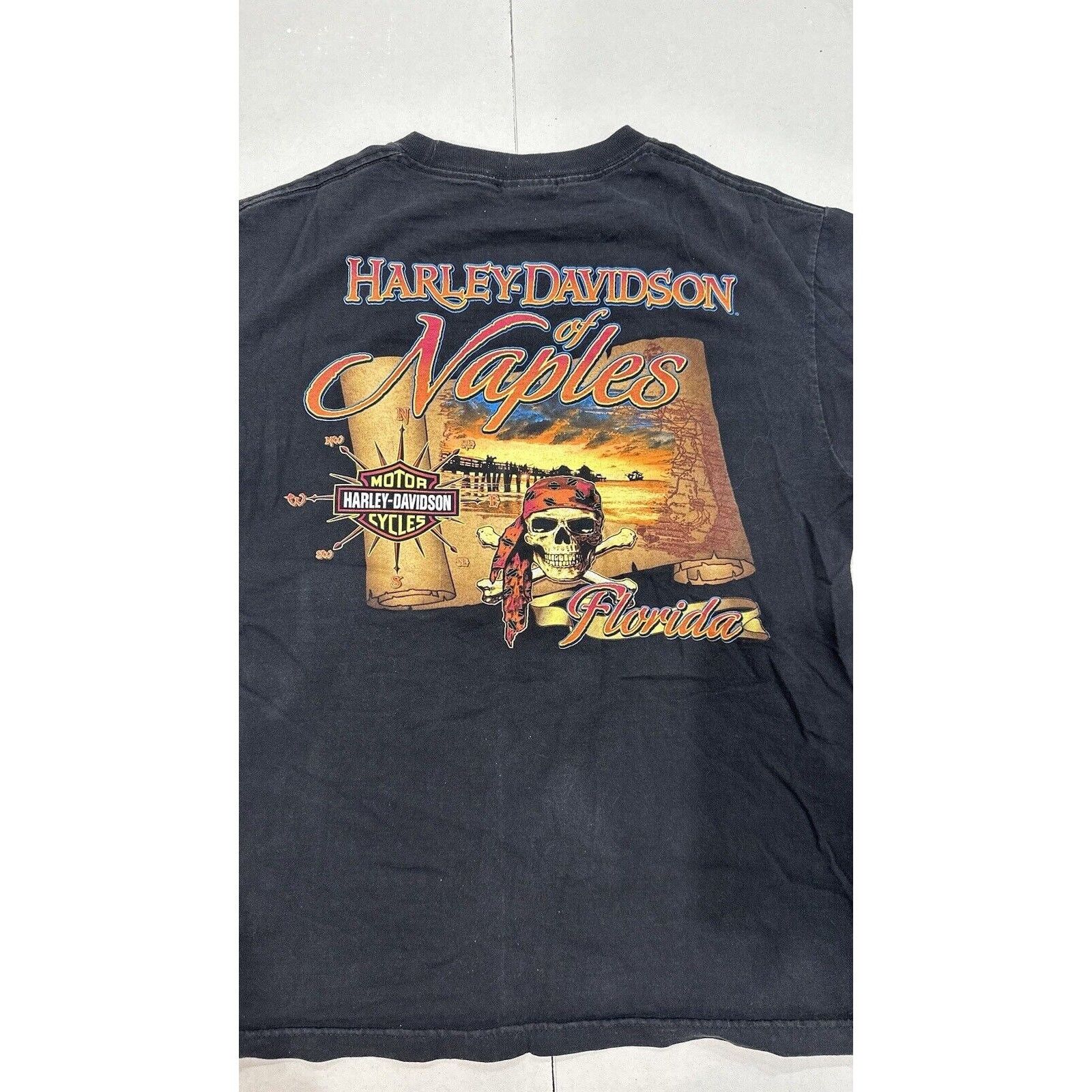 Harley Davidson Harley Davidson Naples Florida Pirate Graphic Mens Sz Medium Size US M / EU 48-50 / 2 - 4 Thumbnail