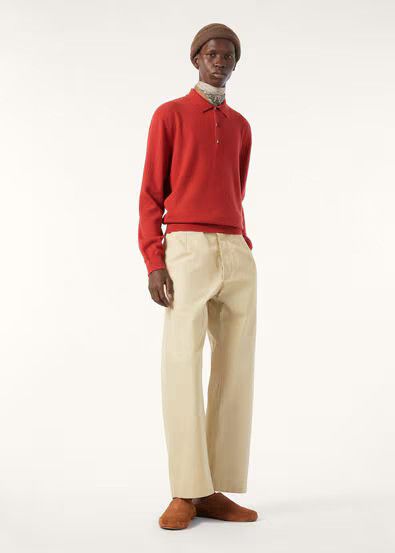 Loro Piana os11x0226 FAO9748 Classic Polo Shirt in Fiery Aura Melange Size US M / EU 48-50 / 2 - 2 Thumbnail
