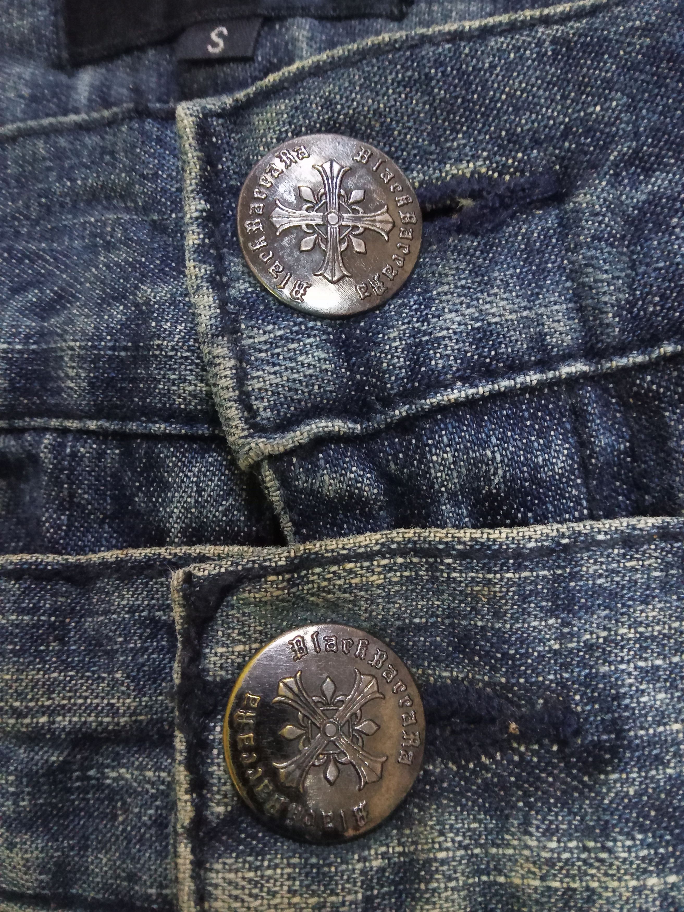 Japanese Brand Black Baccara Mud Style Distressed With Studded Flare Jeans Size US 32 / EU 48 - 5 Thumbnail
