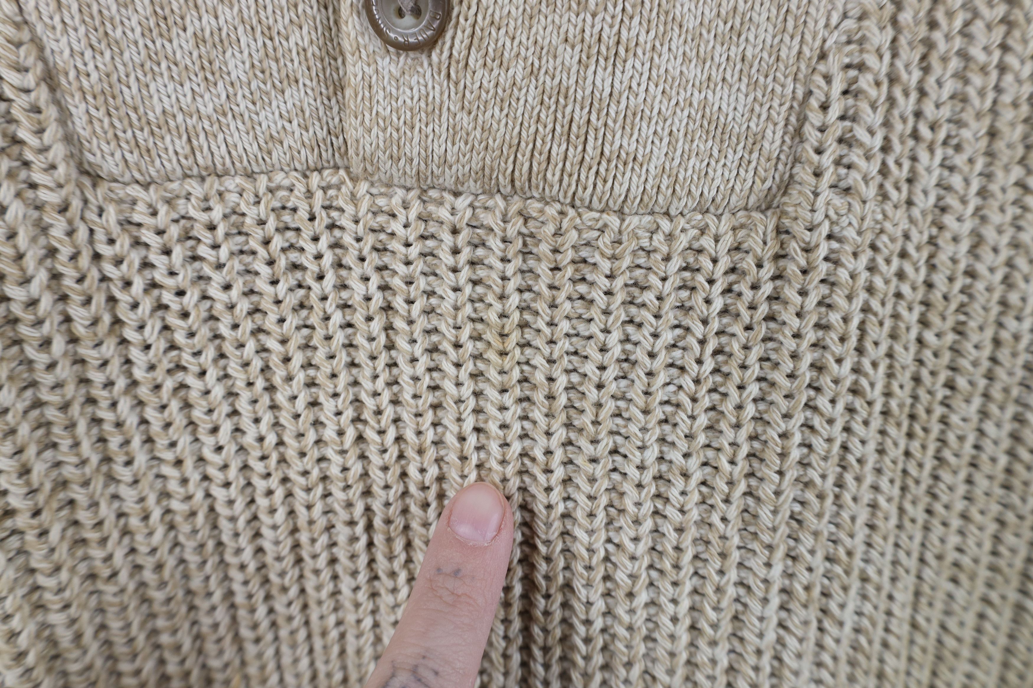 Eddie Bauer Vintage Eddie Bauer Chunky Ribbed Knit Henley Sweater Beige Size US L / EU 52-54 / 3 - 4 Thumbnail