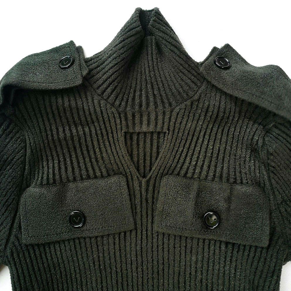 Bottega Veneta Bottega Veneta Salon 02 Army Green Ribbed Knit Sweater | NEW Size L / US 10 / IT 46 - 7 Thumbnail