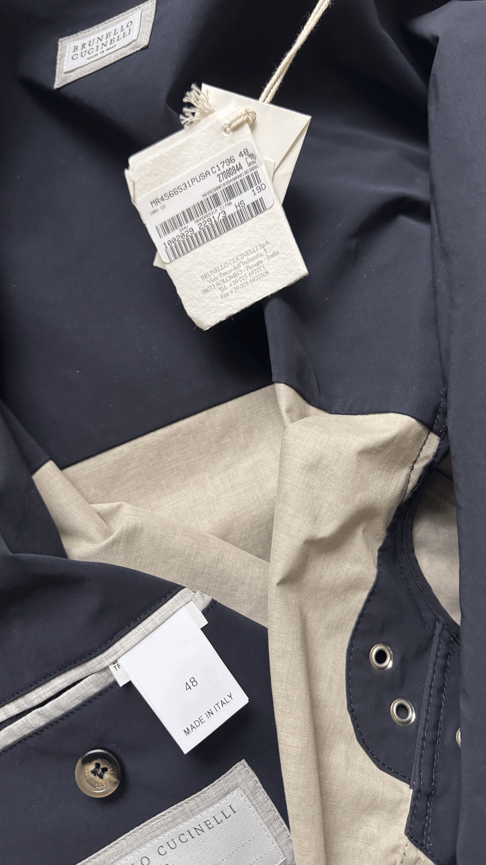Brunello Cucinelli Cotton-Shell Waterproof Hooded Short Parka MR4566531P Size US M / EU 48-50 / 2 - 11 Thumbnail