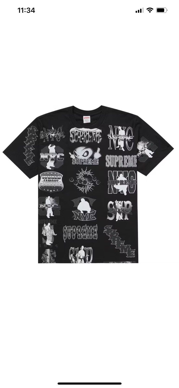 Supreme Supreme x Art Dealer Snowman Graphic Tee Black | Grailed