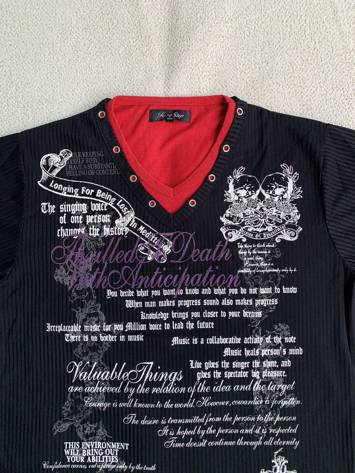 Japanese Brand JAPANESE POEM GOTHIC TIMESTEP DOUBLE LAYER TSHIRT TEE Size US L / EU 52-54 / 3 - 4 Thumbnail
