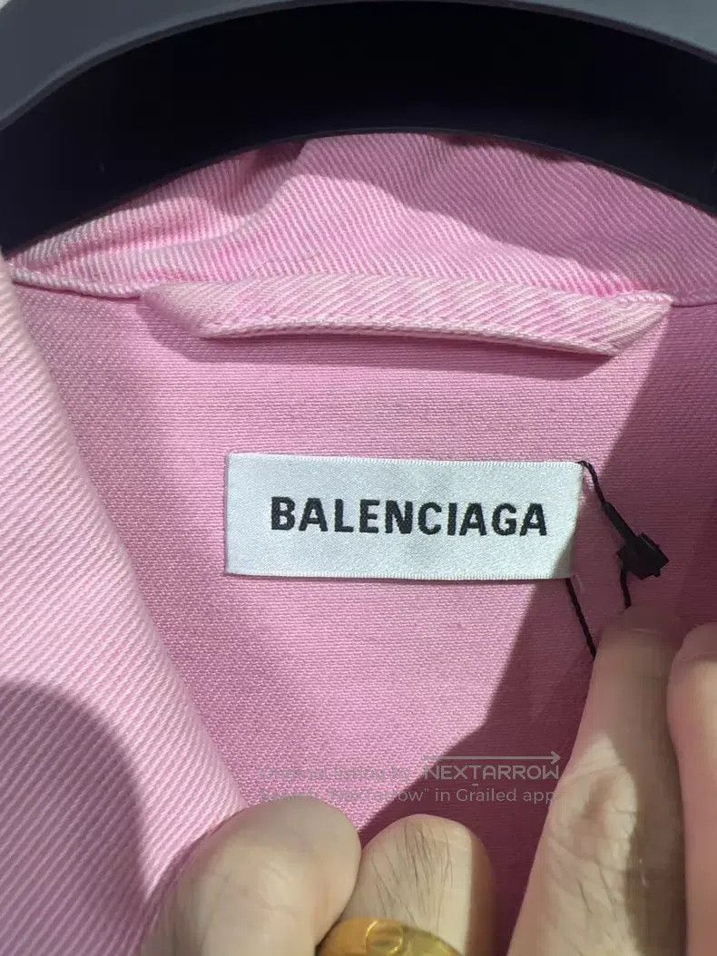 Balenciaga Balenciaga Pink Embroidered Lettering Denim Jacket Size XS / US 0-2 / IT 36-38 - 4 Thumbnail