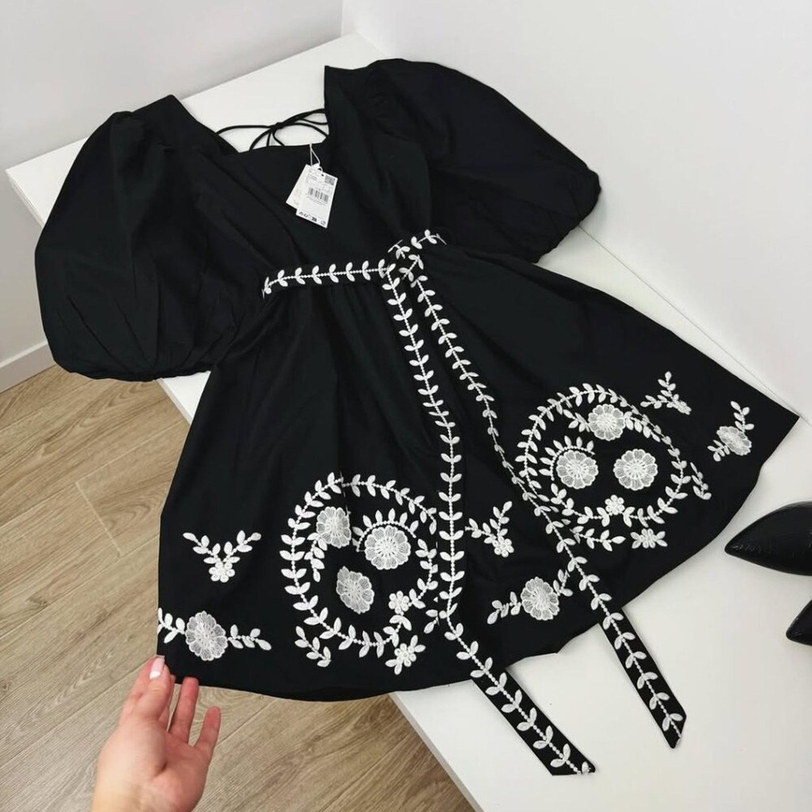 Mango MANGO Puff Sleeve Cotton Dress NWT Size M / US 6-8 / IT 42-44 - 12 Thumbnail
