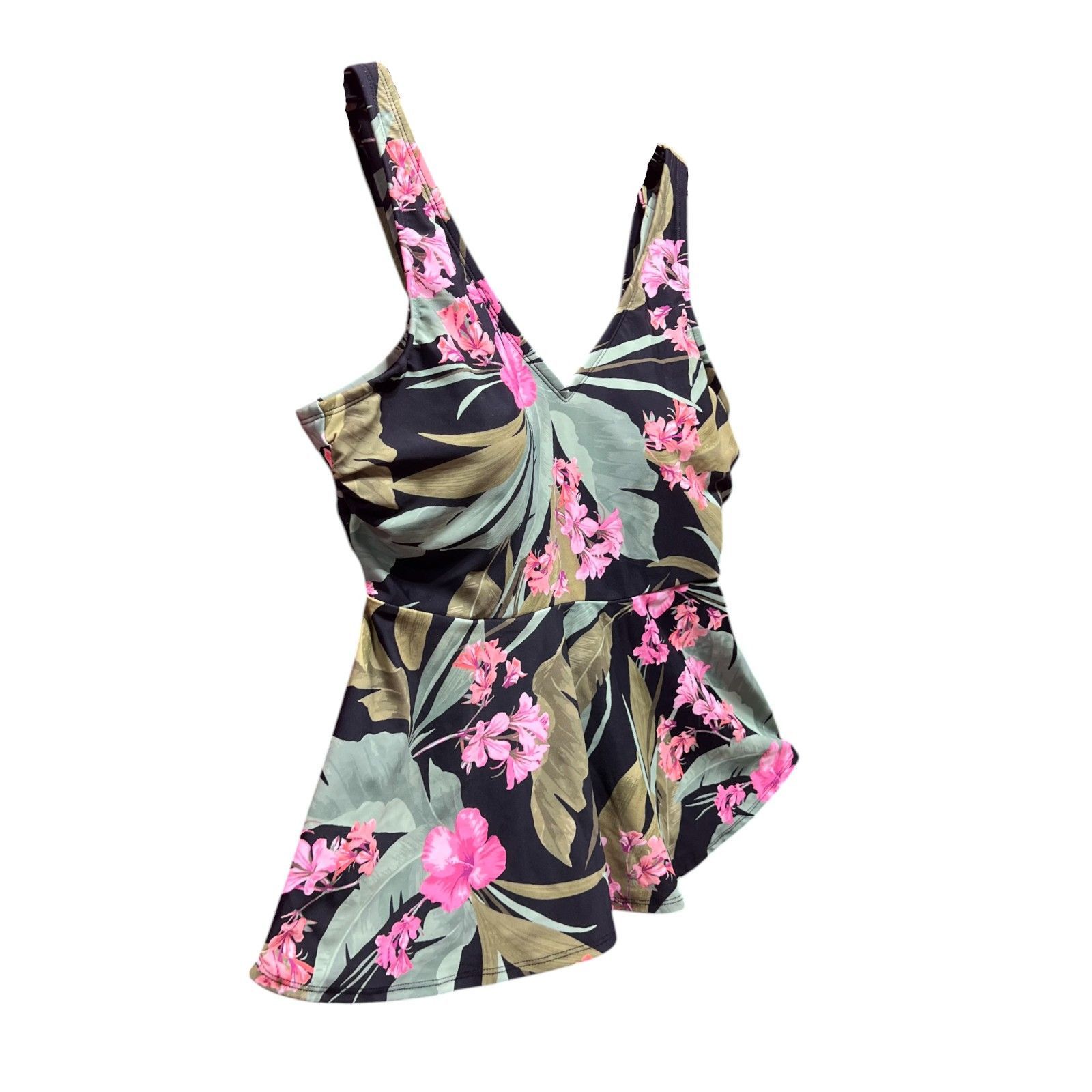 Other Kona Sol - Women's V-Neck Underwire Tankini Top - Green /Bla Size ONE SIZE - 17 Thumbnail