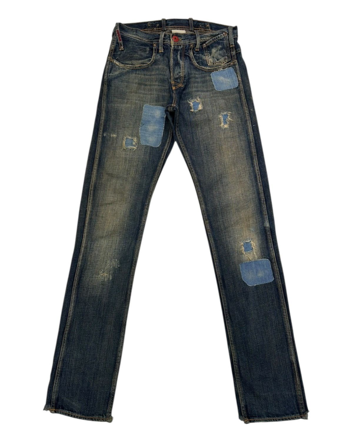 If Six Was Nine × Yasuyuki Ishii RIPPED🔥DISTRESSED DENIM PATCHWORK SLIM FIT CYCLE JEANS ITALY Size US 30 / EU 46 - 8 Thumbnail