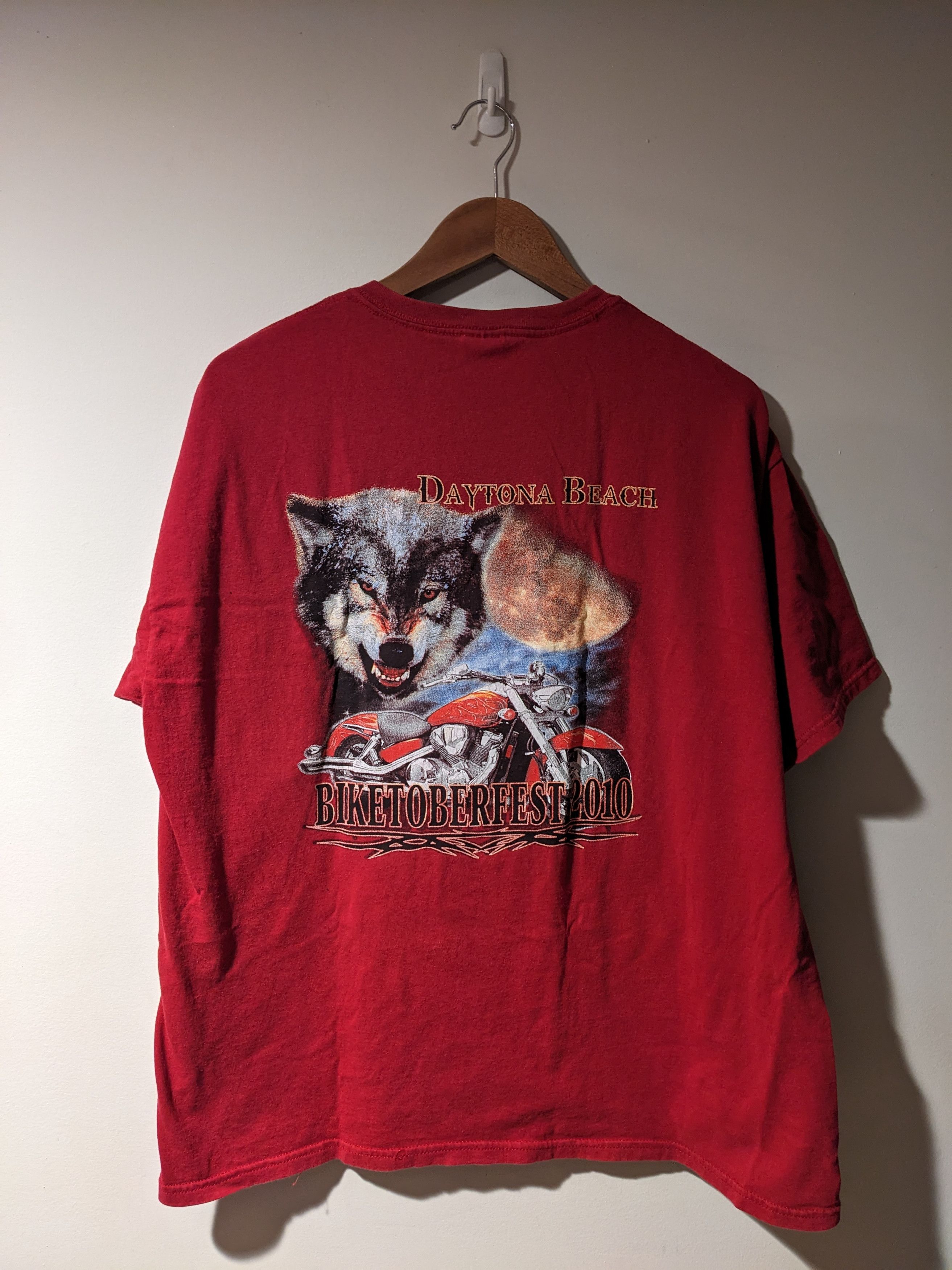 Harley Davidson × Vintage Vintage 2010 Biketoperfest Daytona Beach Wolf Animal T-Shirt Size US XL / EU 56 / 4 - 1 Thumbnail
