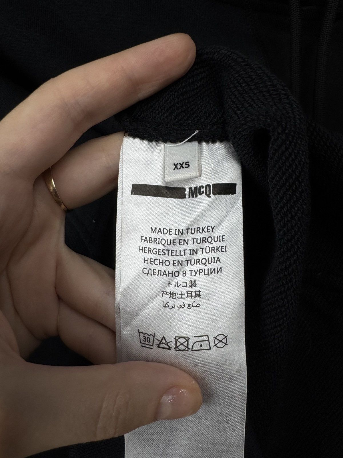 McQ Alexander McQueen McQ Alexander McQueen Black Acid Bunny French Terry Hoodie Size XXS / US 00 / IT 34 - 10 Thumbnail