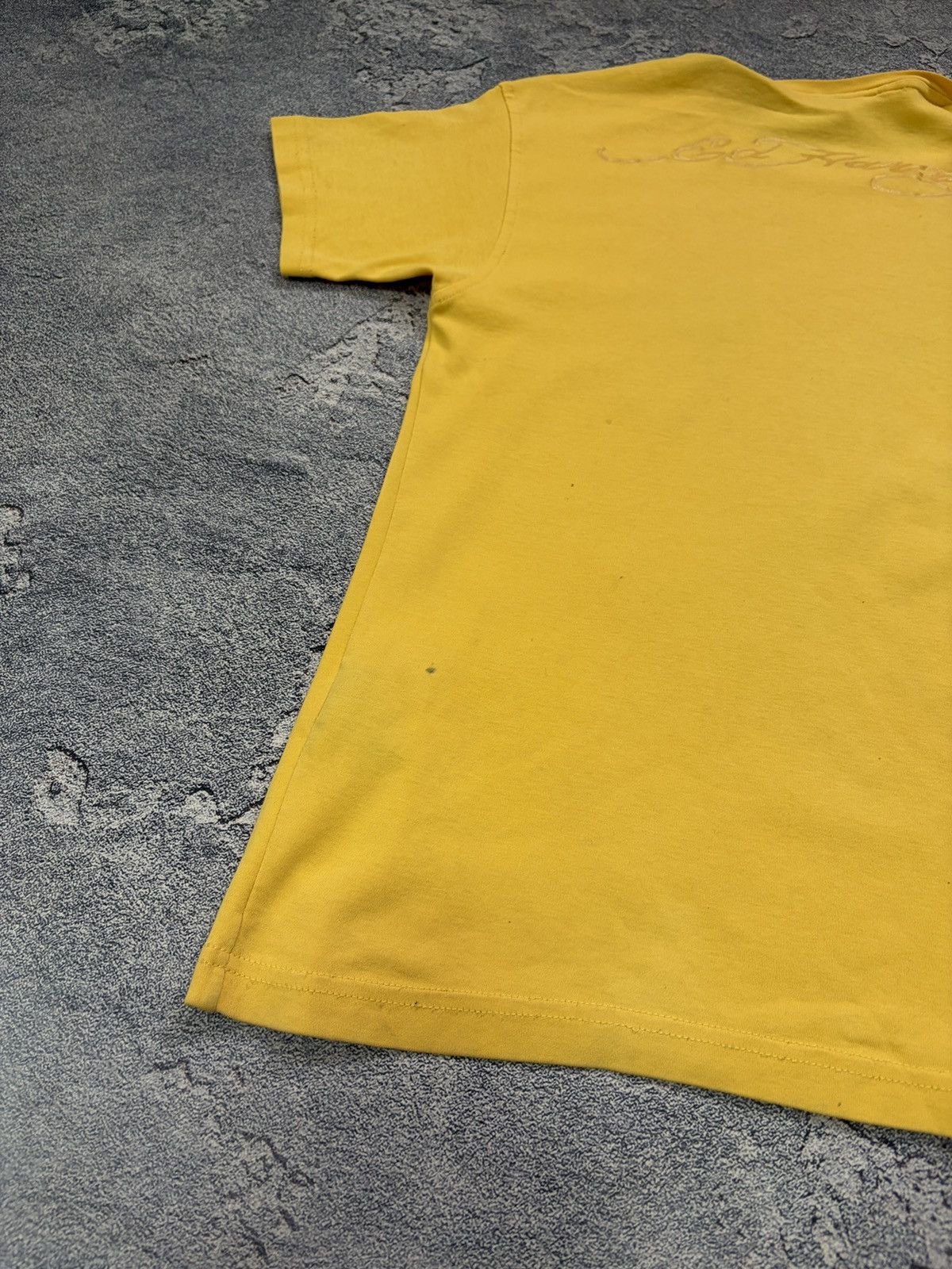 Ed Hardy Ed Hardy "Death or Glory" Yellow Tattoo Rhinestone Tee M Size US M / EU 48-50 / 2 - 16 Thumbnail