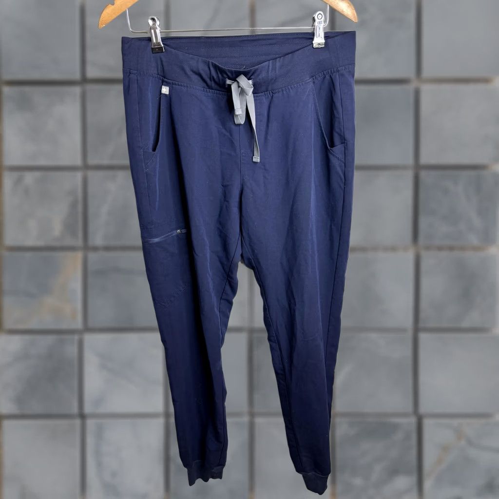 Vintage VINTAGE FIGS Technical Jogger Pants Womens Medium Navy Blue Drawstring Pockets Zip Size 32" / US 10 / IT 46 - 1 Thumbnail