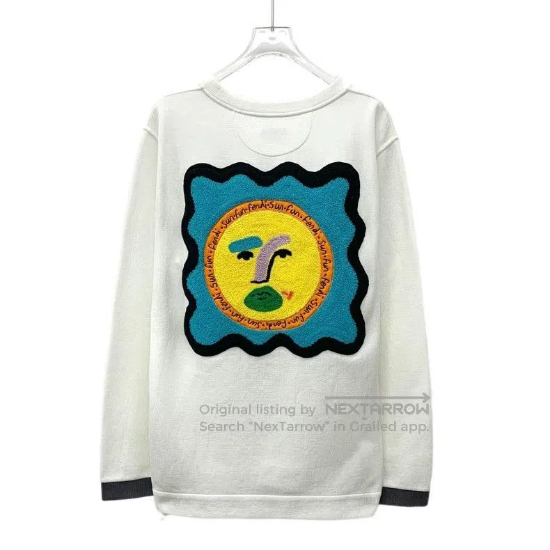 Fendi Fendi White Flocked Pattern Sweatshirt. Size US L / EU 52-54 / 3 - 2 Thumbnail