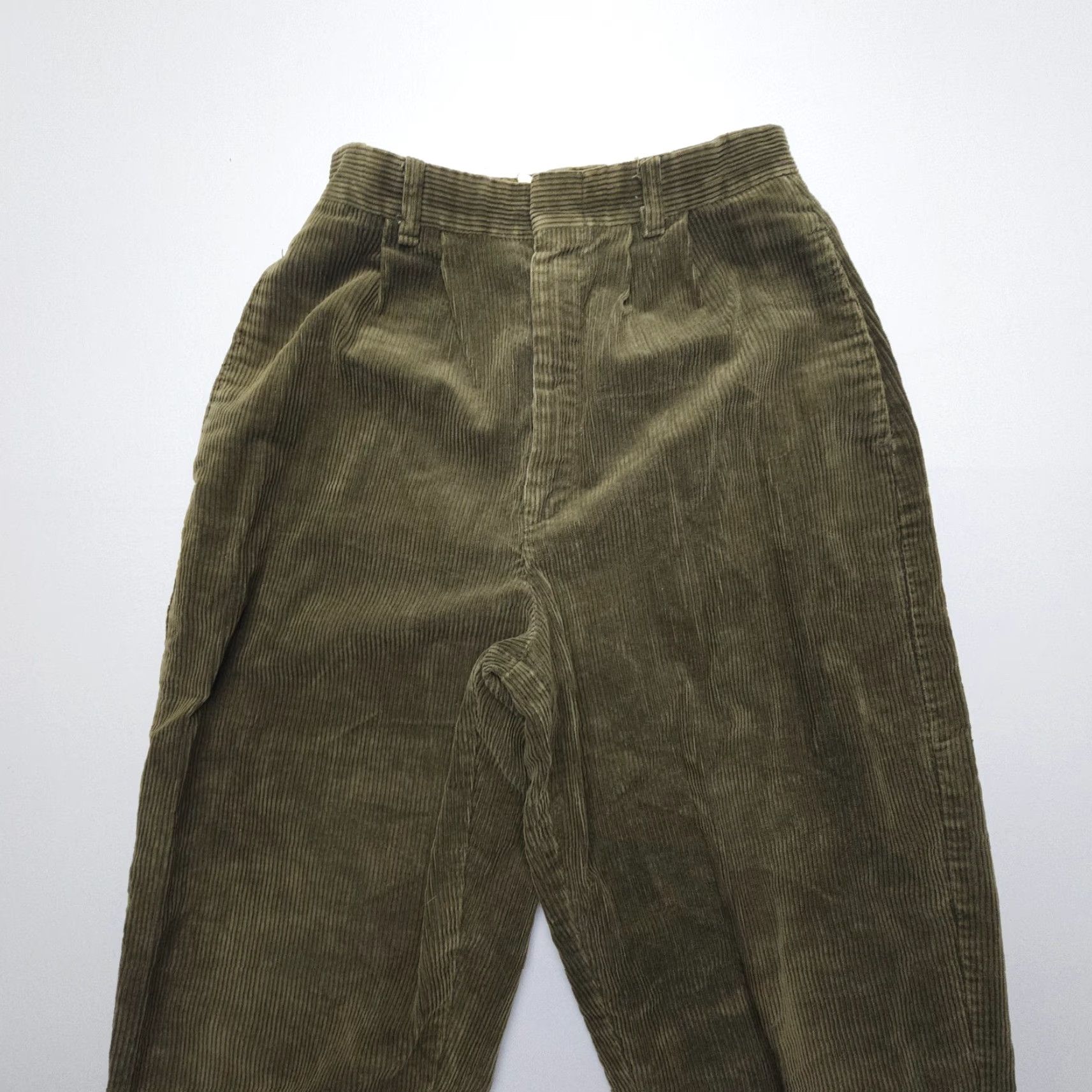 Vintage VINTAGE Basic Views Corduroy 5-Pocket Jeans Wale High Rise 26 29" Green 80s 90s Women Mens Girls Boys Size 26" / US 2 / IT 38 - 6 Thumbnail