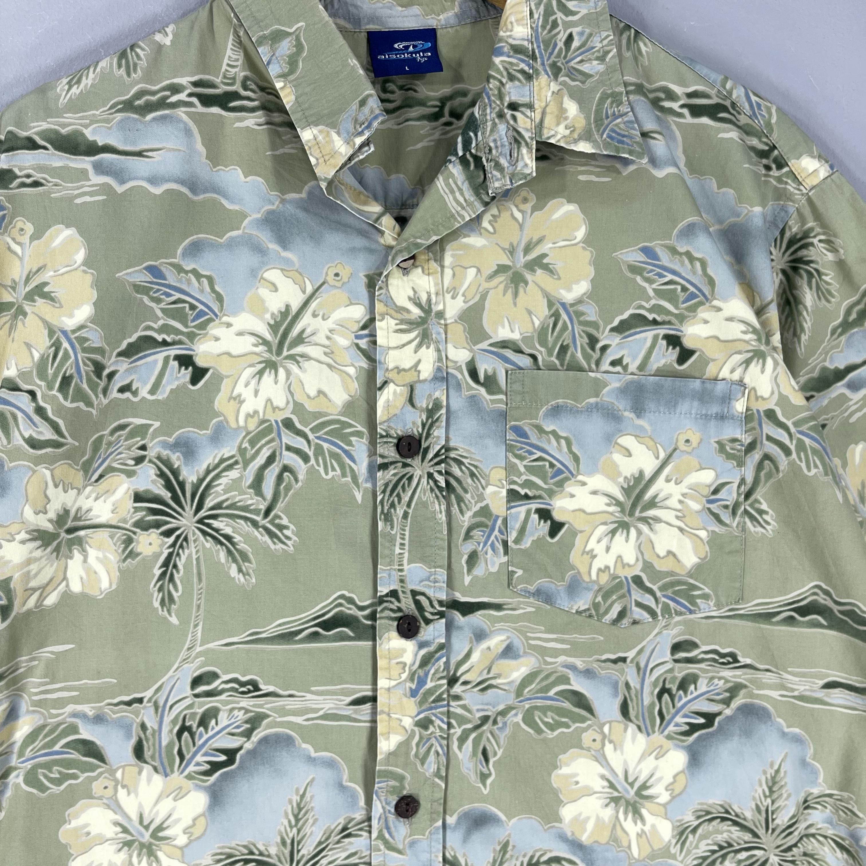 Japanese Brand Vintage Hawaiian Coconut Tree Hibiscus Flower Aloha Shirt Size US L / EU 52-54 / 3 - 2 Thumbnail