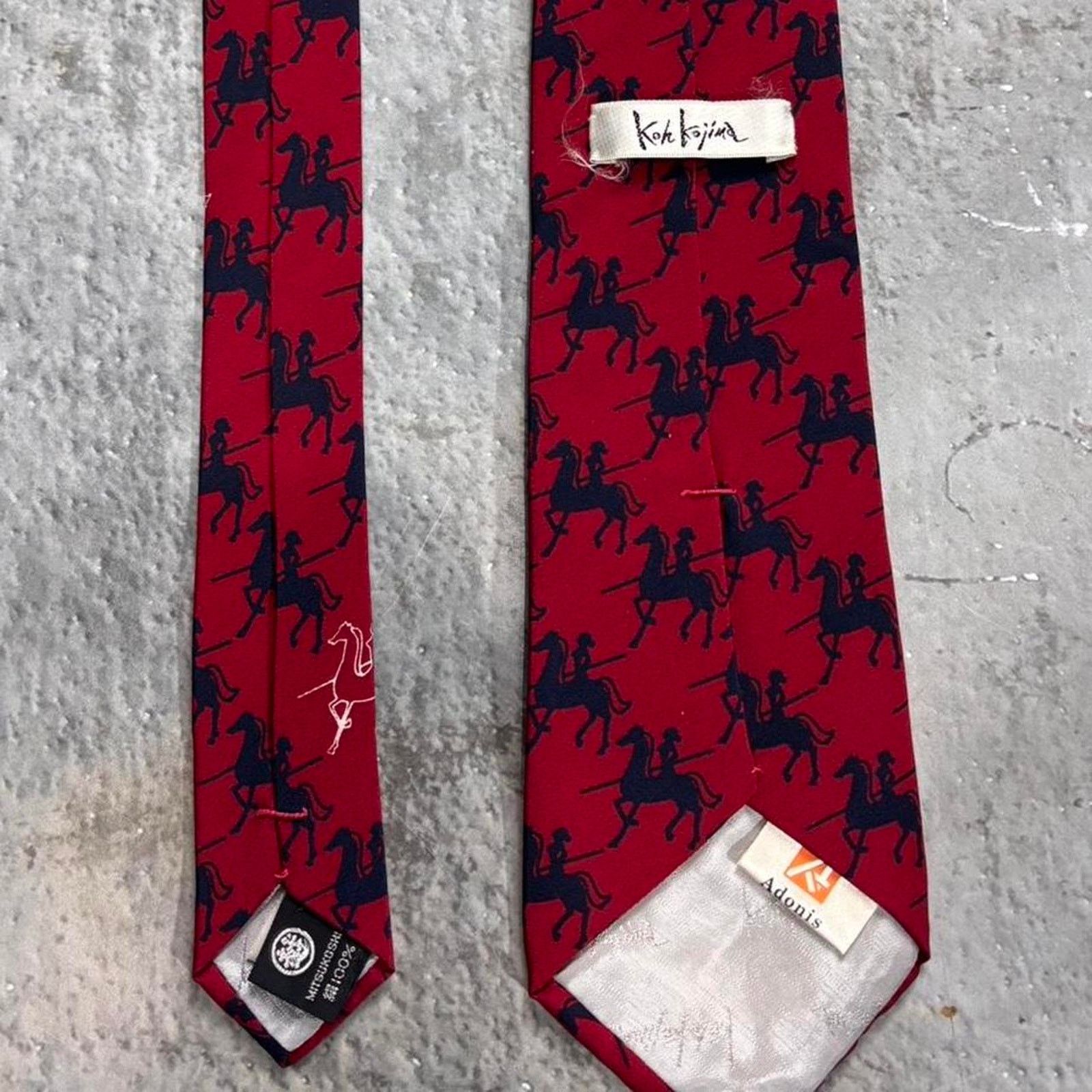 Japanese Brand × Vintage Vintage Koh Kojima Japanese Red & Blue Tie. SIlk Size ONE SIZE - 2 Thumbnail