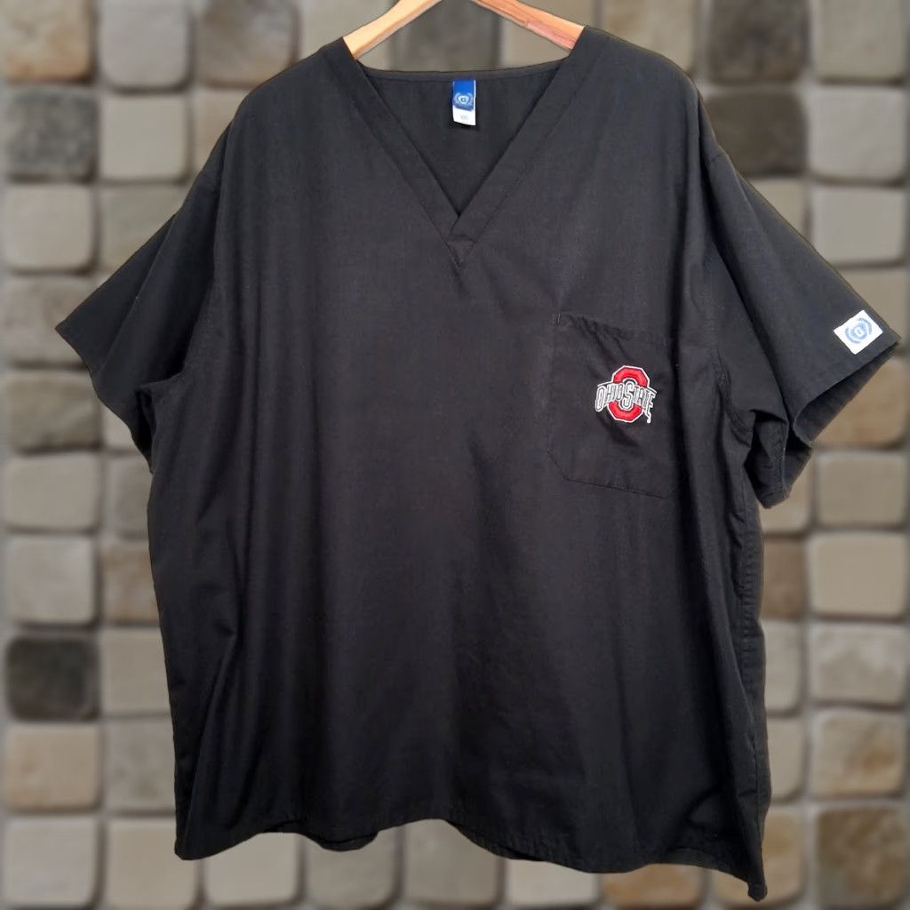 Vintage Ohio State University Scrub Top 3XL Black Short Sleeve V Neck Buckeyes Medical Size US XXL / EU 58 / 5 - 1 Thumbnail