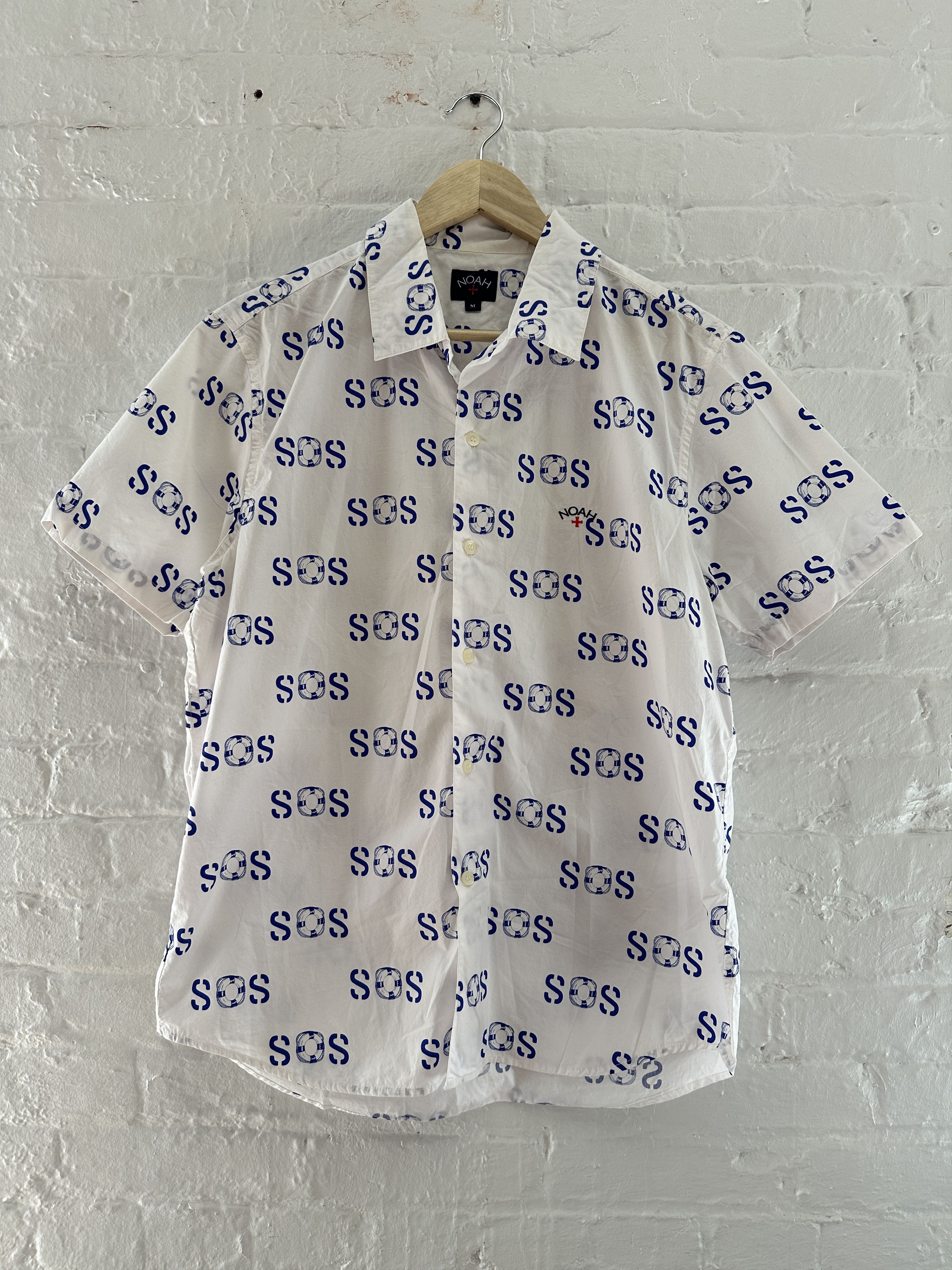 Noah Noah S.O.S. Short Sleeve Button Up Shirt Size US M / EU 48-50 / 2 - 1 Thumbnail
