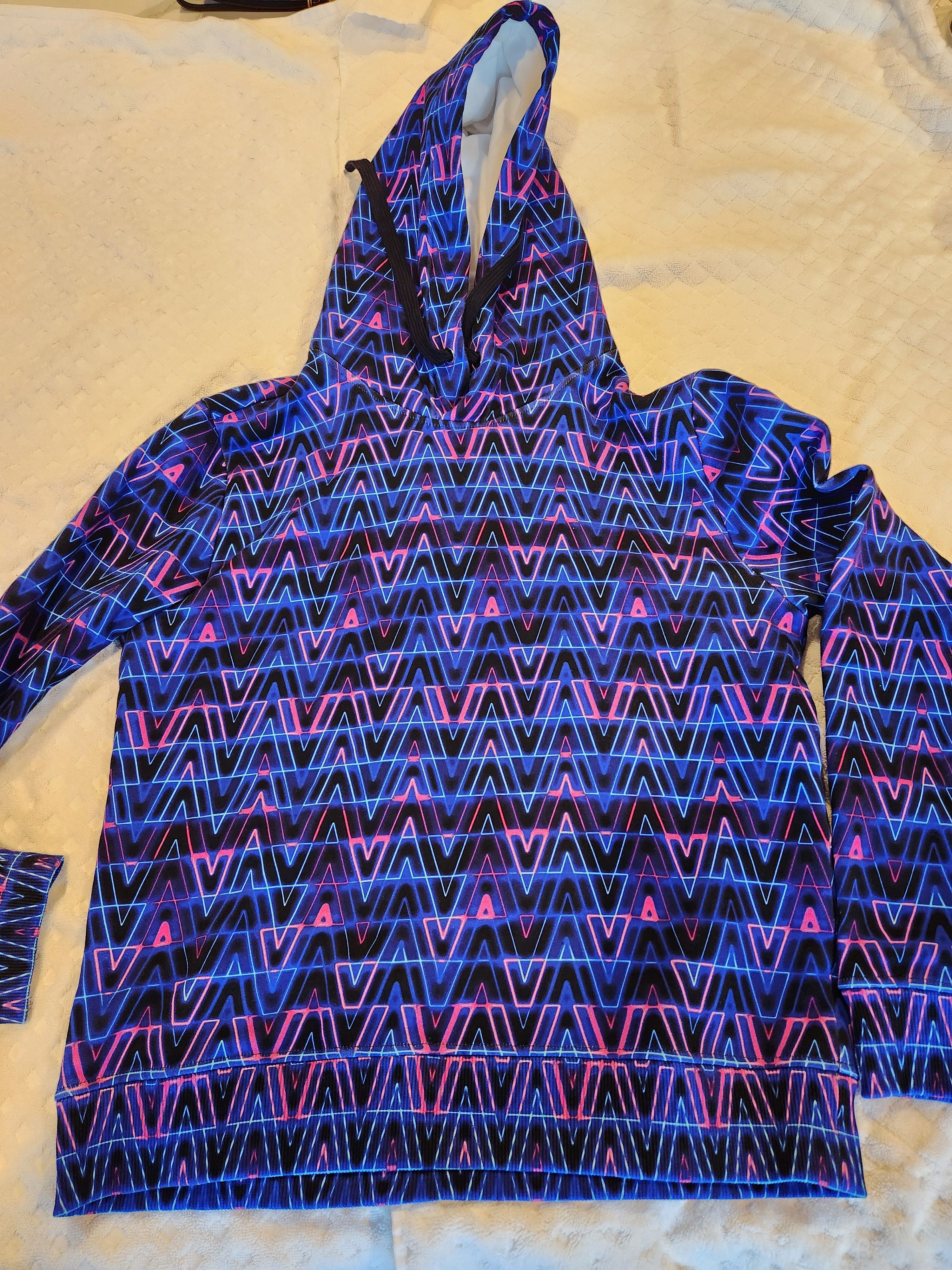 image of Valentino Neon Optical Hoodie, Men's (Size Small)