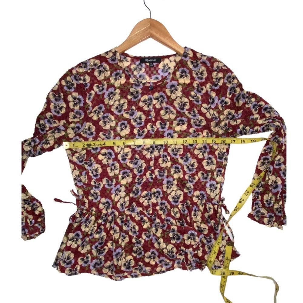 Madewell Madewell l Drawstring Ruffle-Hem Top in Viola Floral Size XS Size XS / US 0-2 / IT 36-38 - 5 Thumbnail