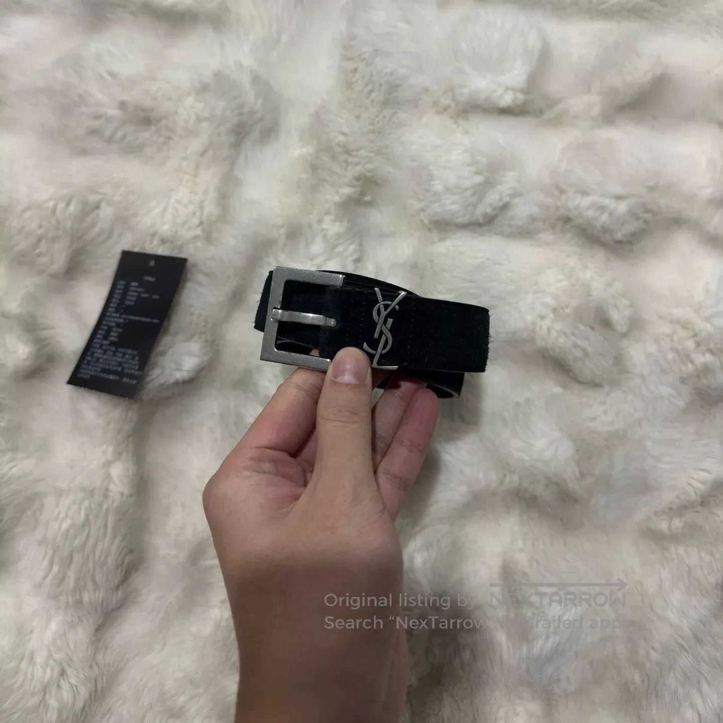 Saint Laurent Paris Saint Laurent YSL Suede Logo Belt. Size ONE SIZE - 1 Thumbnail