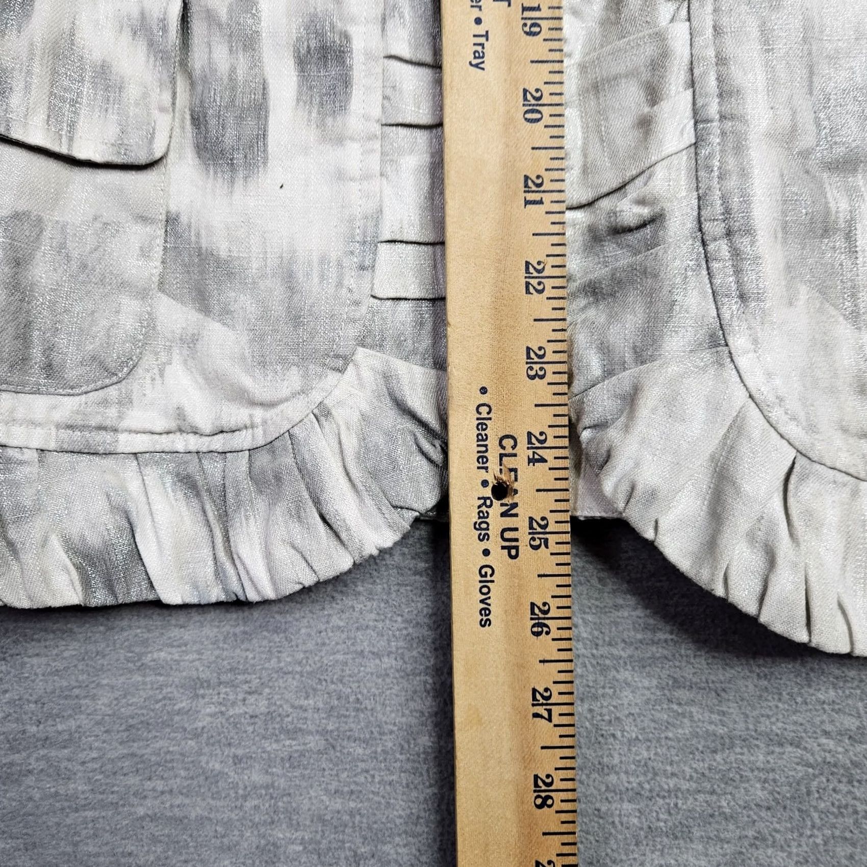 Vintage Chico’s Women’s Jacket XL Abstract Print Linen Cotton Casual Gray Button All Seasons Long Sleeve Size XL / US 12-14 / IT 48-50 - 4 Thumbnail