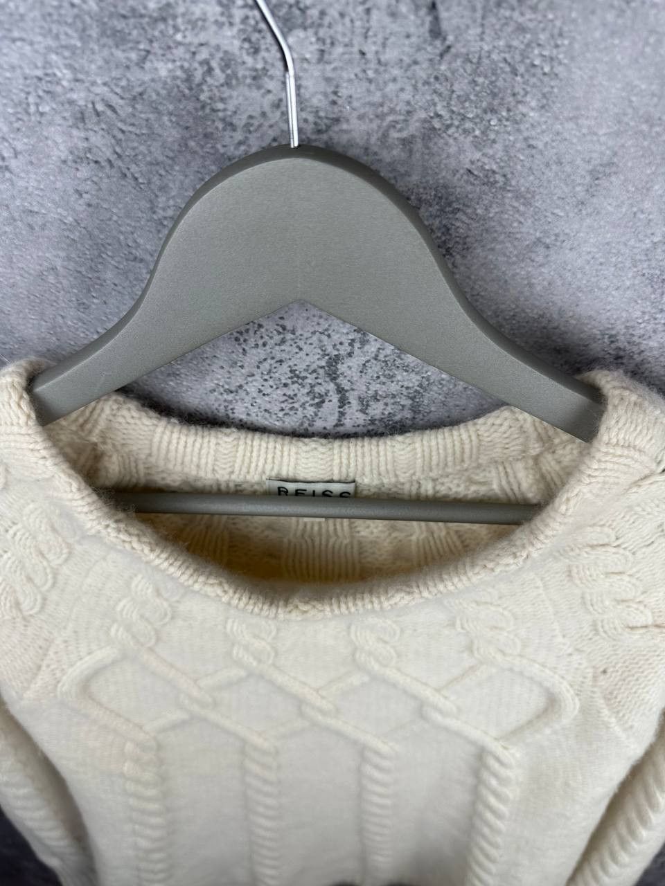 Reiss RRP $275 Reiss Tilly Aran Cable Knit Sweater Wool White Mock Size M / US 6-8 / IT 42-44 - 9 Thumbnail