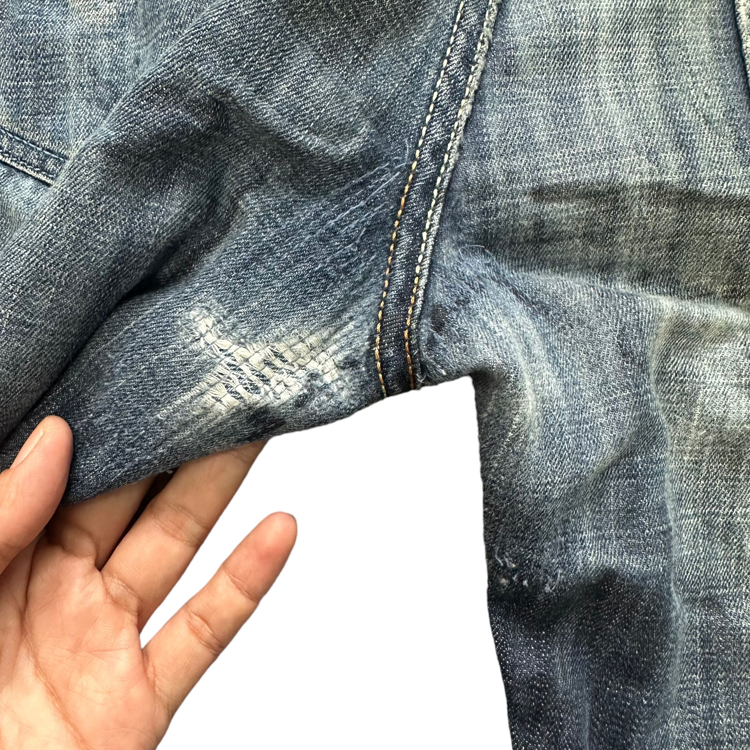 Diesel TRASHED🔥 DIESEL LARKEE FLY BUTTON DENIM PANTS #7618-158 Size US 35 - 16 Thumbnail
