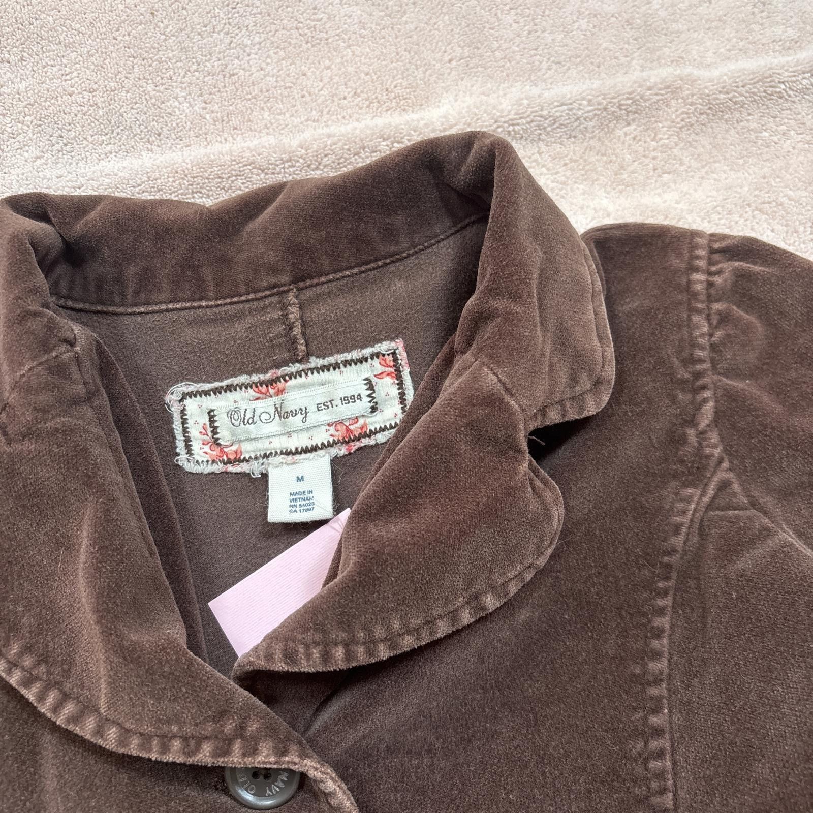 Old Navy y2k brown velvet cropped jacket Size M / US 6-8 / IT 42-44 - 5 Thumbnail