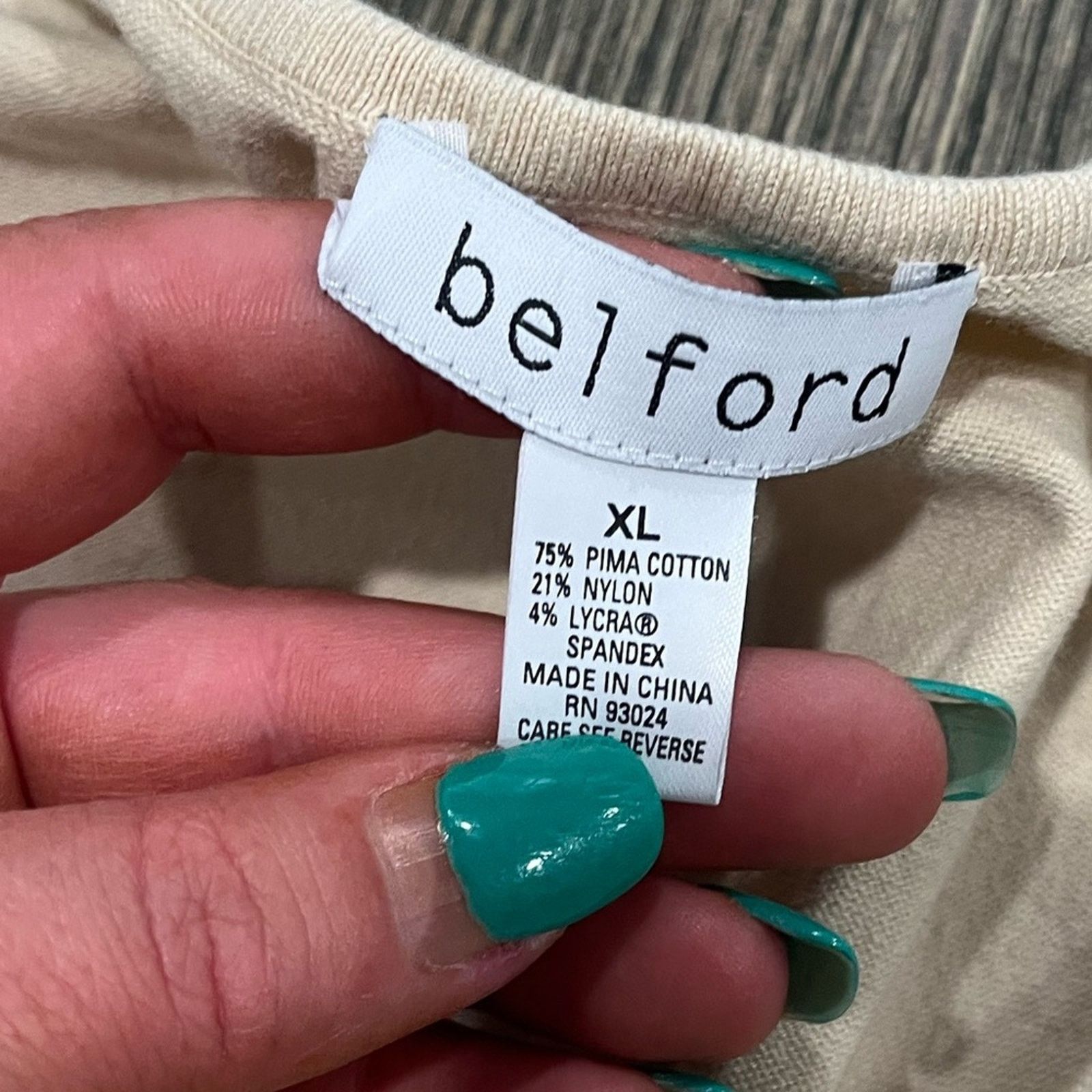 Vintage Belford Tank Top Scoop Neck Pima Cotton Knit Tan Size XL Size XL / US 12-14 / IT 48-50 - 2 Thumbnail