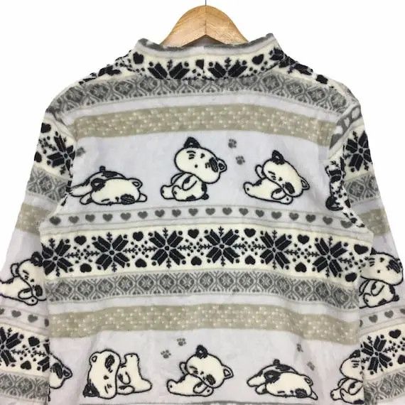 Anime DARE NYAN 1999 Garconne DAN Cartoon Fleece Sweater Size L / US 10 / IT 46 - 4 Thumbnail