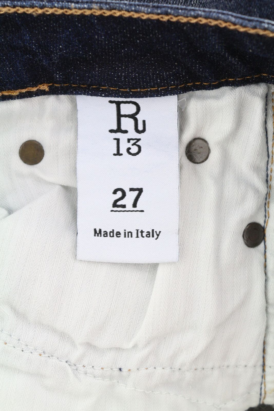 R13 ALISON SKINNY 27 Howell Indigo Black Hem Distress 86231 Size 27" / US 4 / IT 40 - 6 Thumbnail