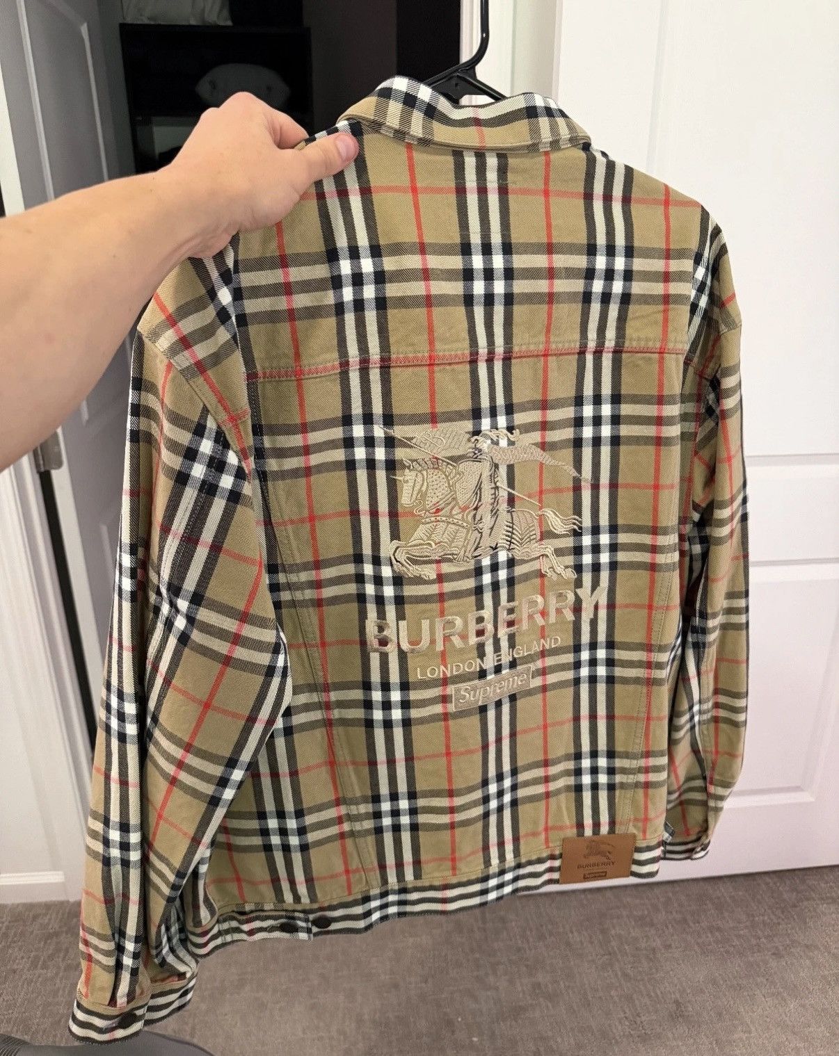 Burberry × Supreme Burberry Supreme Denim Trucker Size US XL / EU 56 / 4 - 4 Thumbnail