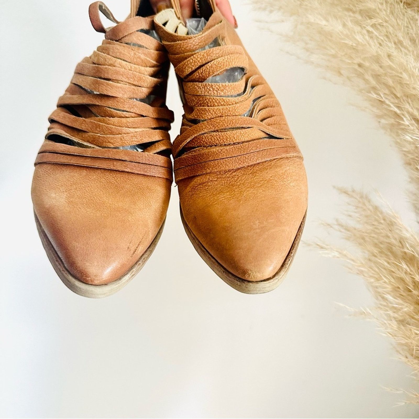 FP FREE PEOPLE Brown Tan Lost Valley Ankle Booties Boots