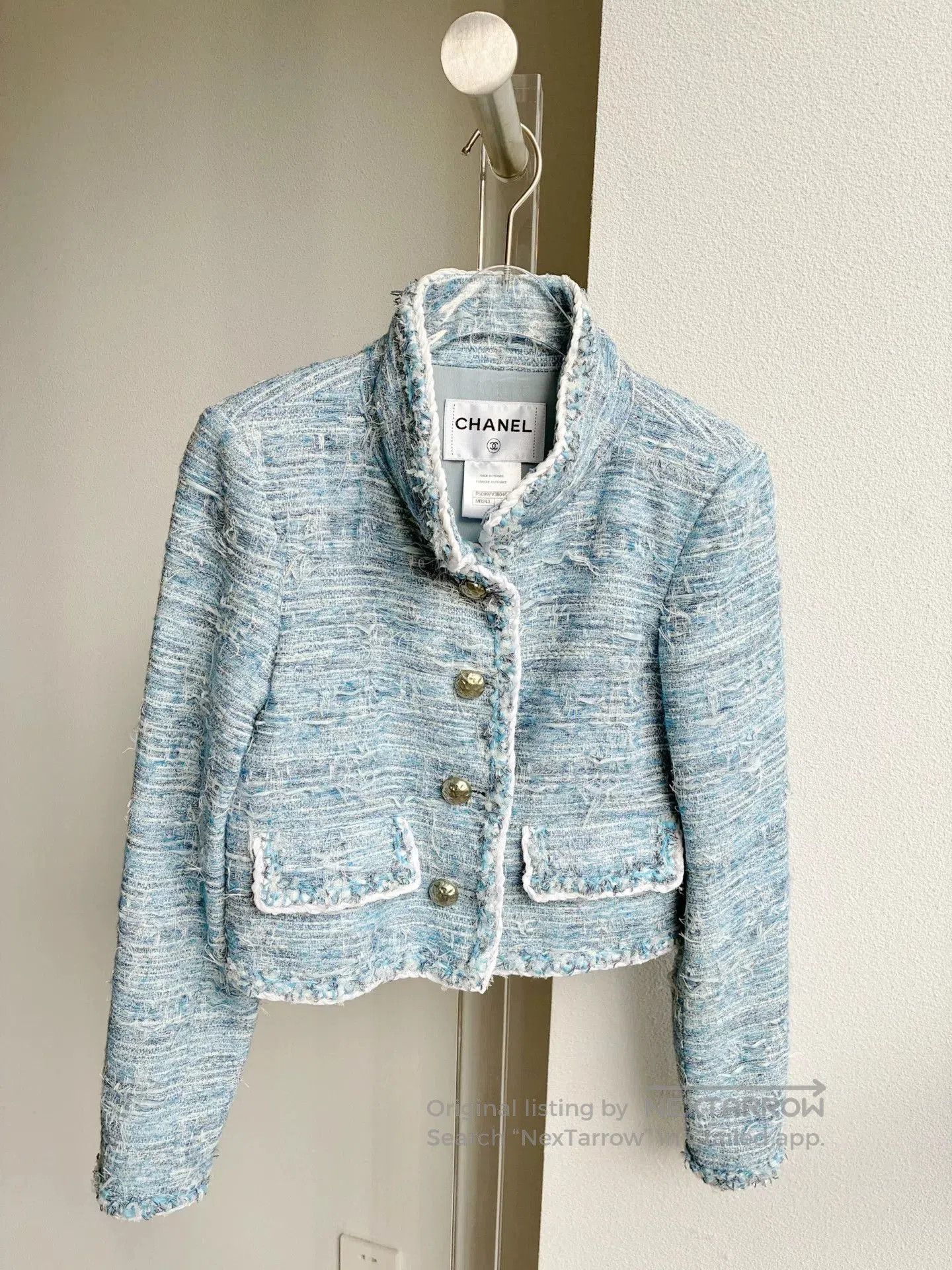 Chanel Chanel Blue Woven Short Coat. Size XXS / US 00 / IT 34 - 2 Thumbnail