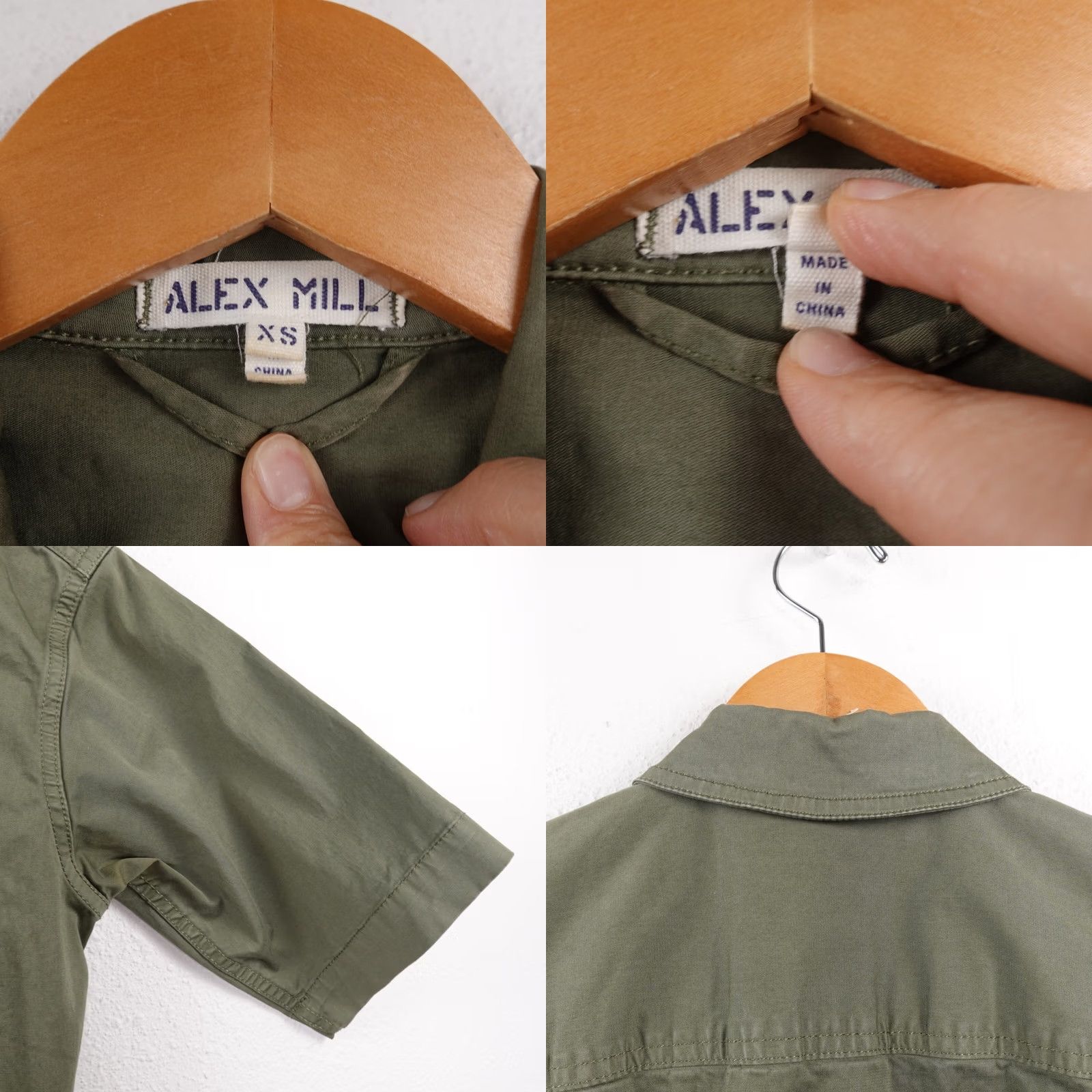Alex Mill VINTAGE Alex Mill Jumpsuit Short Sleeve Womens XS Green Cotton Spandex Canvas Belted Pockets Cropped - Size 26" / US 2 / IT 38 - 8 Thumbnail