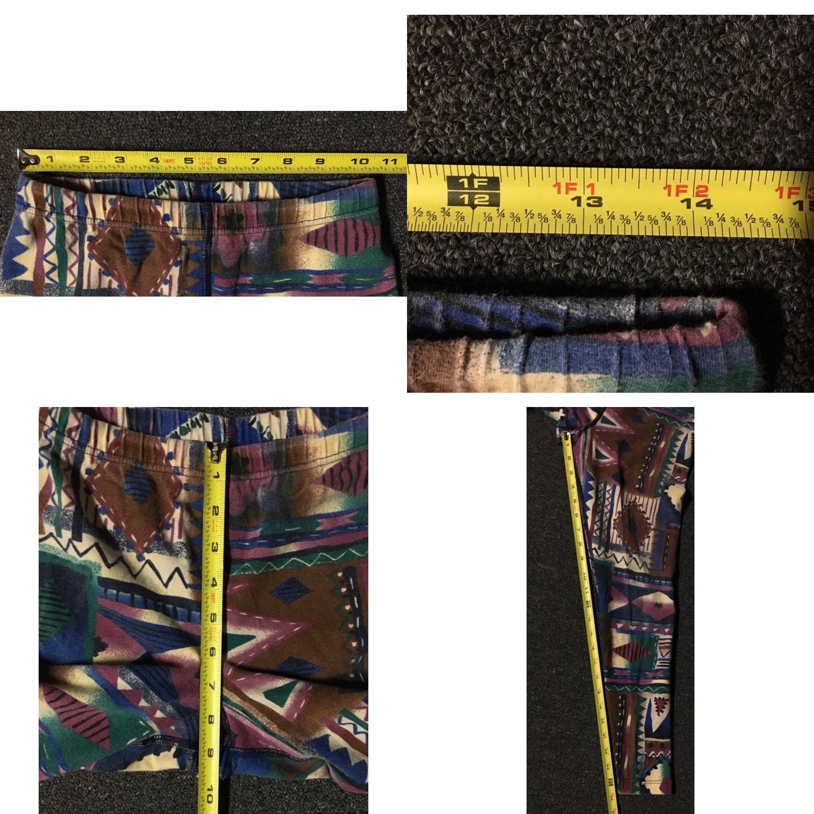 Speedo Vtg 90s Speedo Abstract Art All Over Print Leggings M USA Track Gym PE Beach Vaporwave 80s Womens Leggings Size 32" / US 10 / IT 46 - 8 Thumbnail