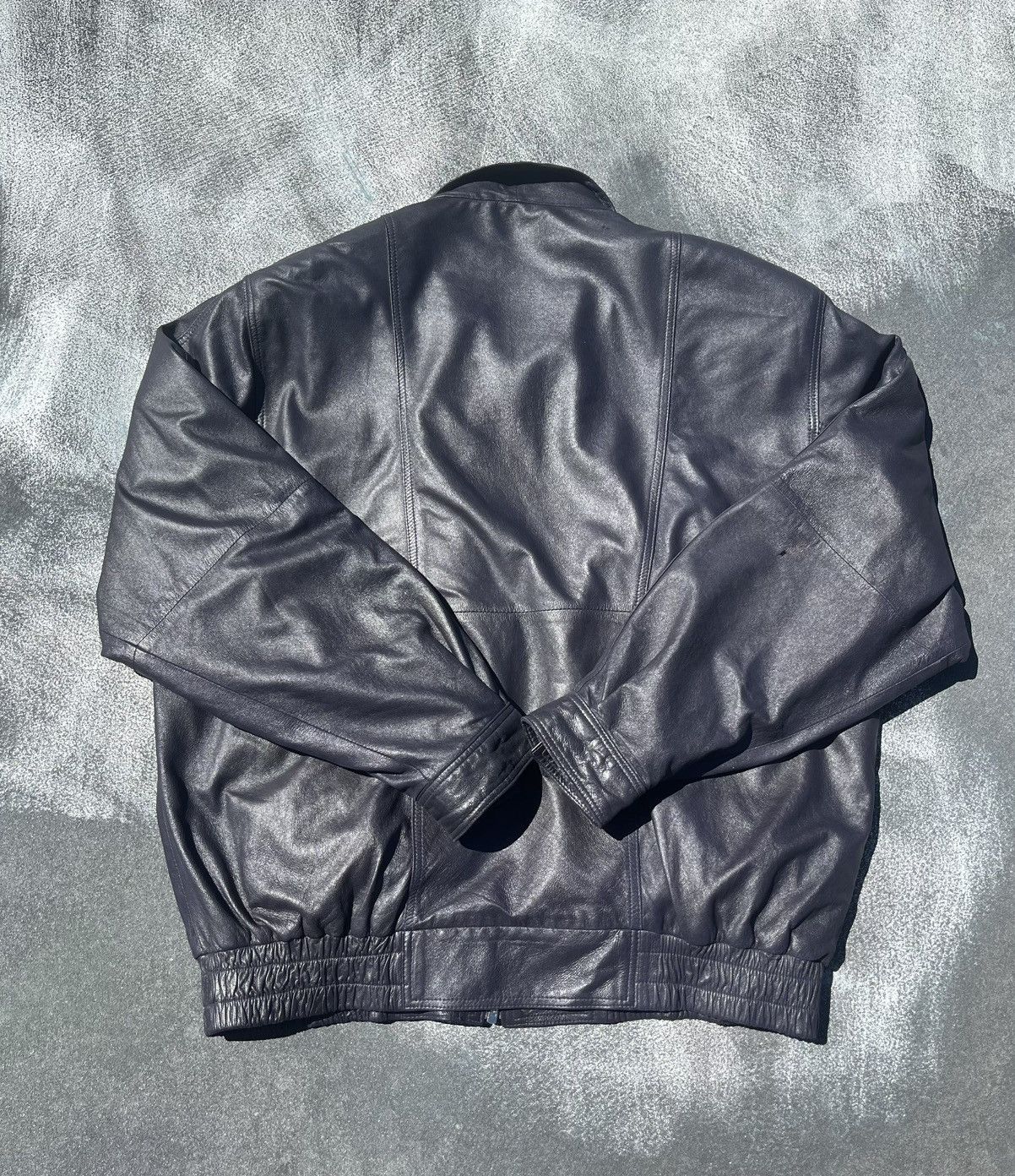 Versace × Vintage VINTAGE 90s GIANNI VERSACE BLUE LEATHER JACKET AUTHENTIC Size US XL / EU 56 / 4 - 3 Thumbnail