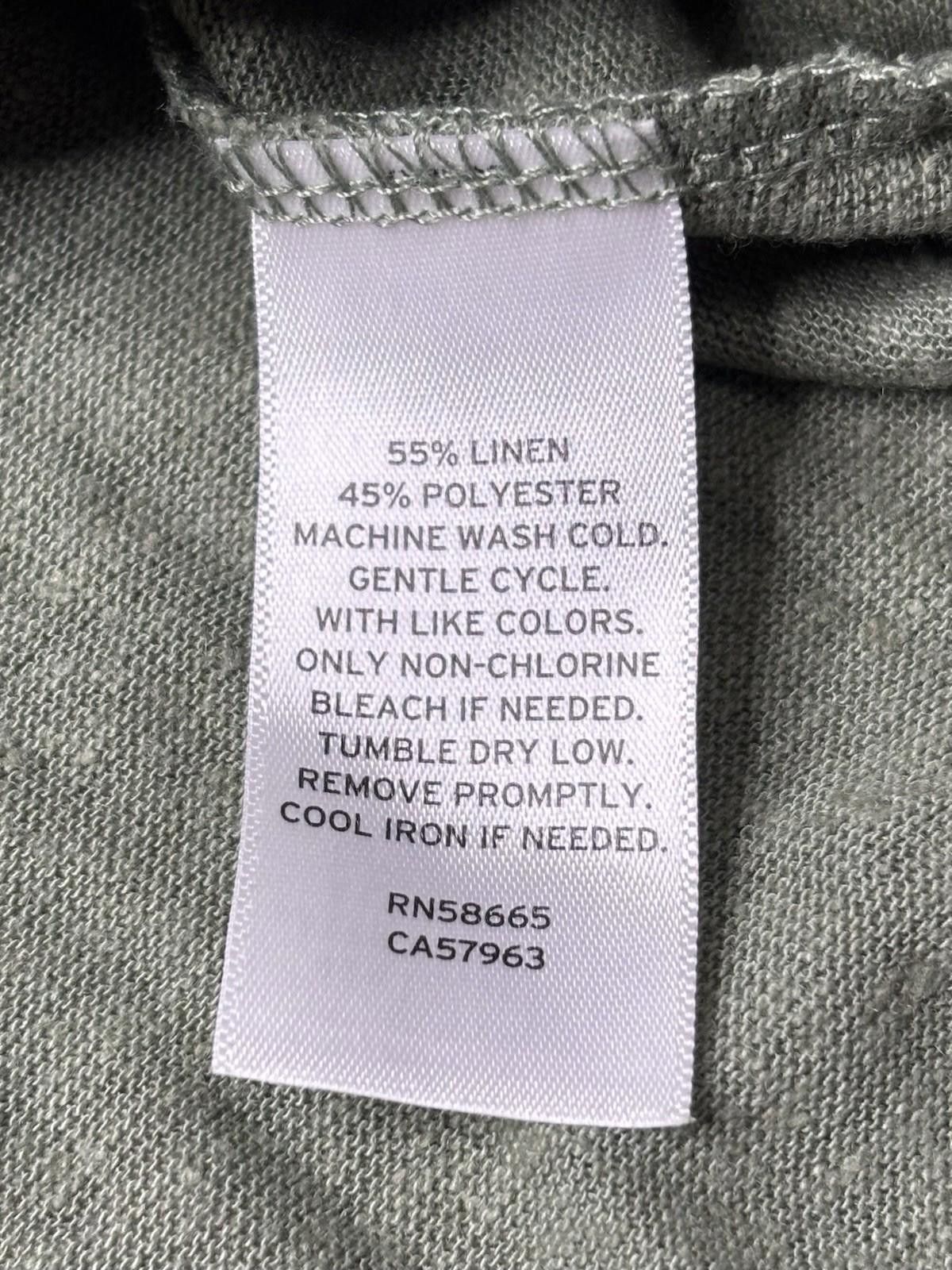 Other Caslon Top Womens S Linen Blend Short Sleeve Green Keyhole Size S / US 4 / IT 40 - 9 Thumbnail