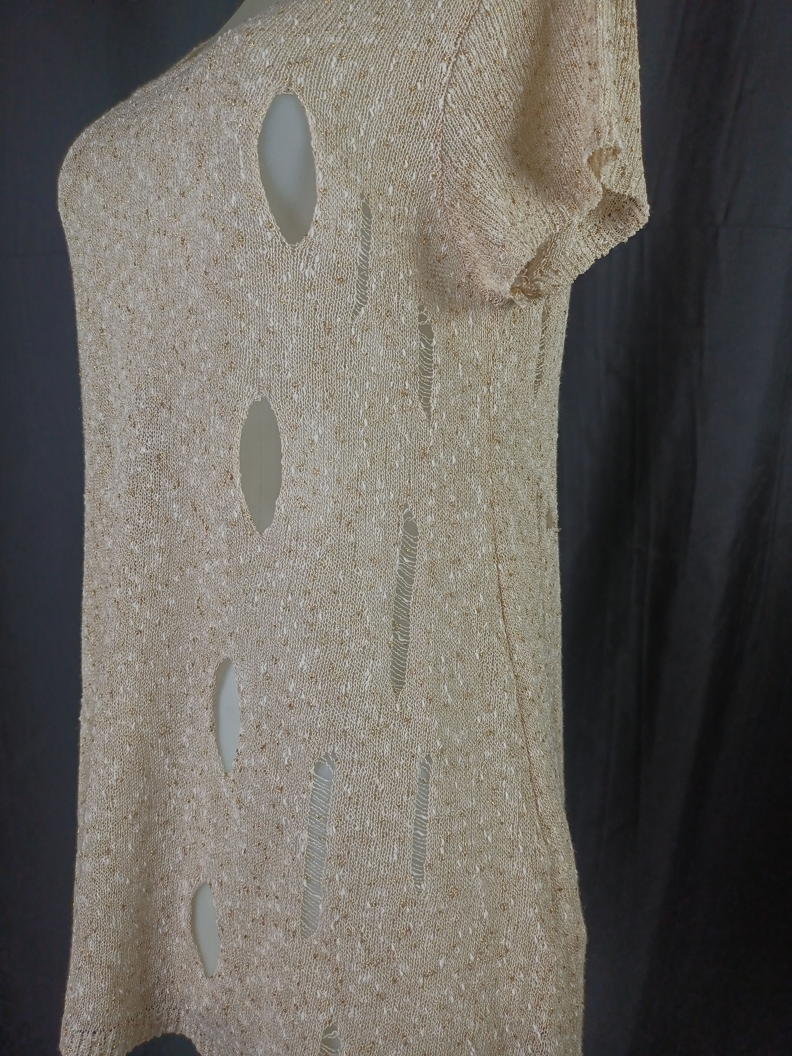 Japanese Brand JOINUS Distressed Glittery Knited Top Size XL / US 12-14 / IT 48-50 - 14 Thumbnail
