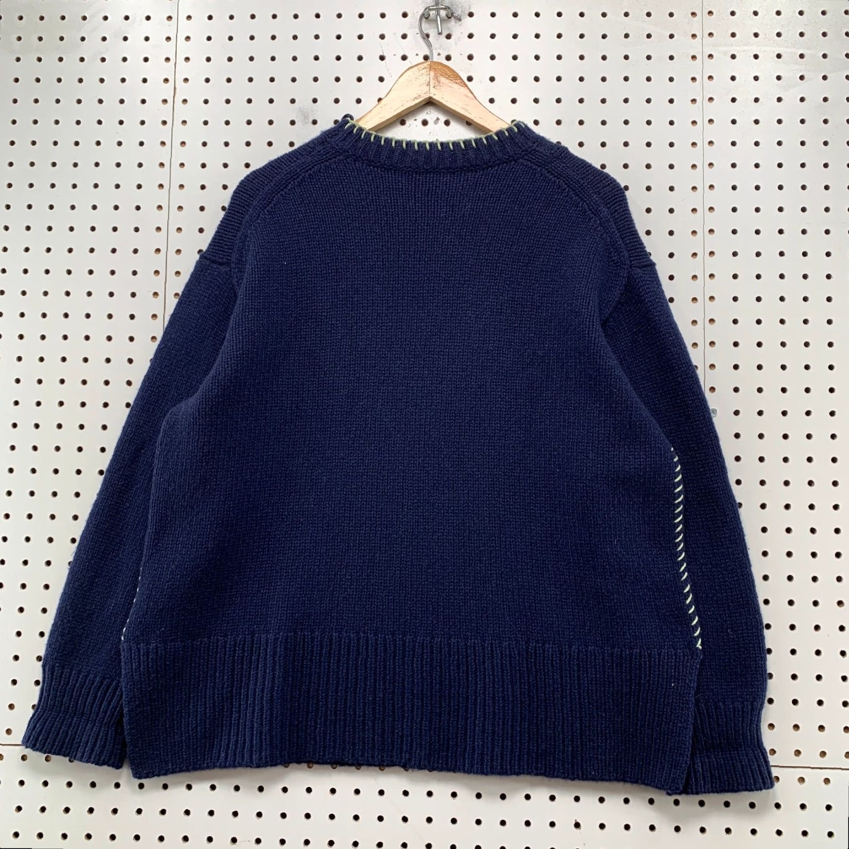Vintage Lafayette 148 Cashmere Sweater Womens Small Blue Merino Wool Blend Whipstitch SweatEr Pullover Crew Neck Long Sleeve Casual Fall Winter Knit Size S / US 4 / IT 40 - 2 Thumbnail